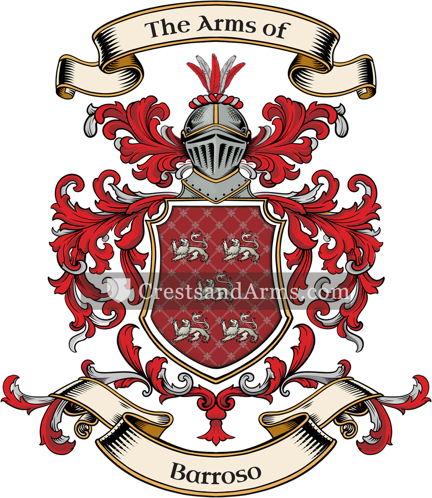The Barroso coat of arms, drawn from the recorded blazon