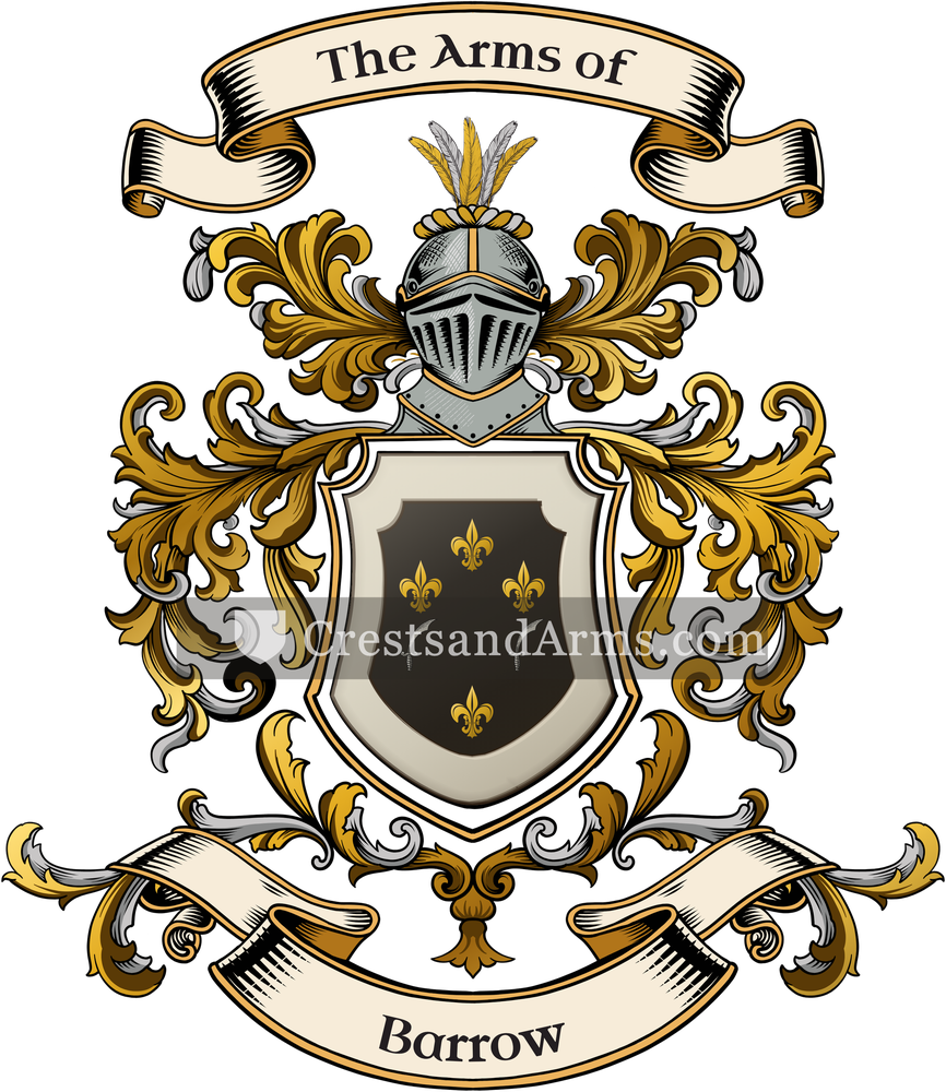 The Barrow coat of arms, drawn from the recorded blazon