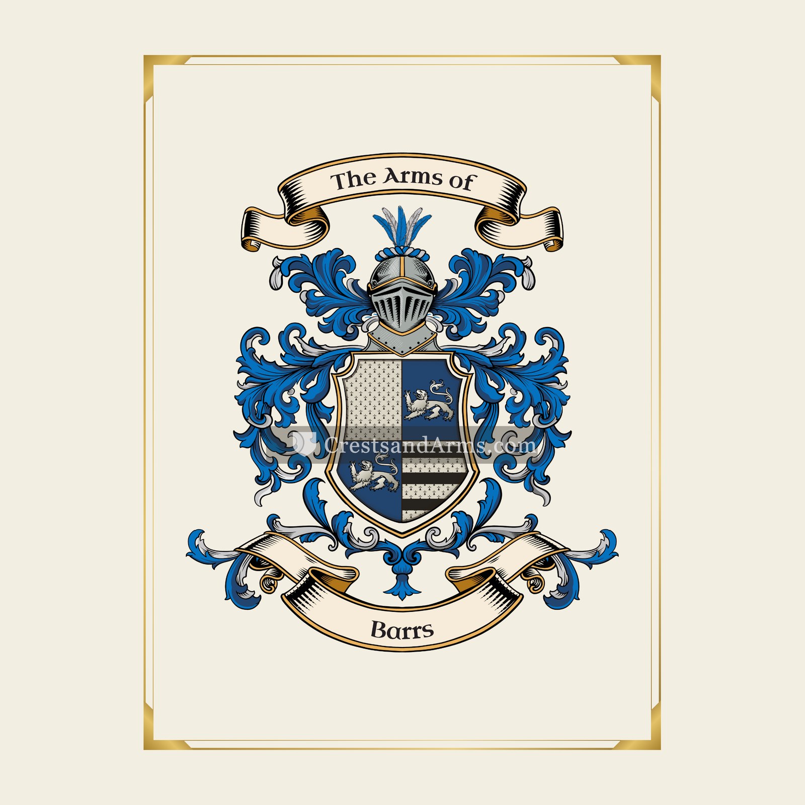 With gold border