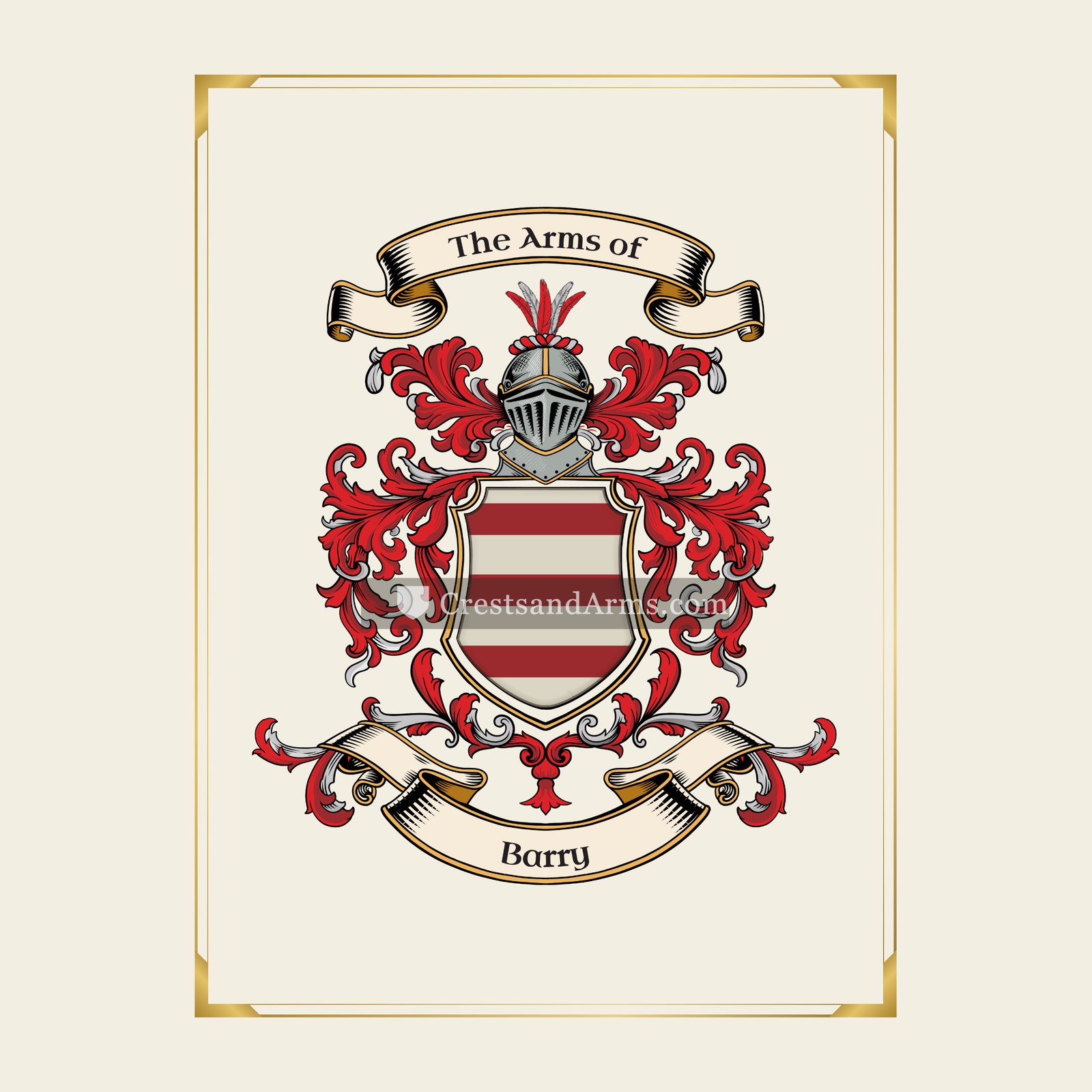 With gold border