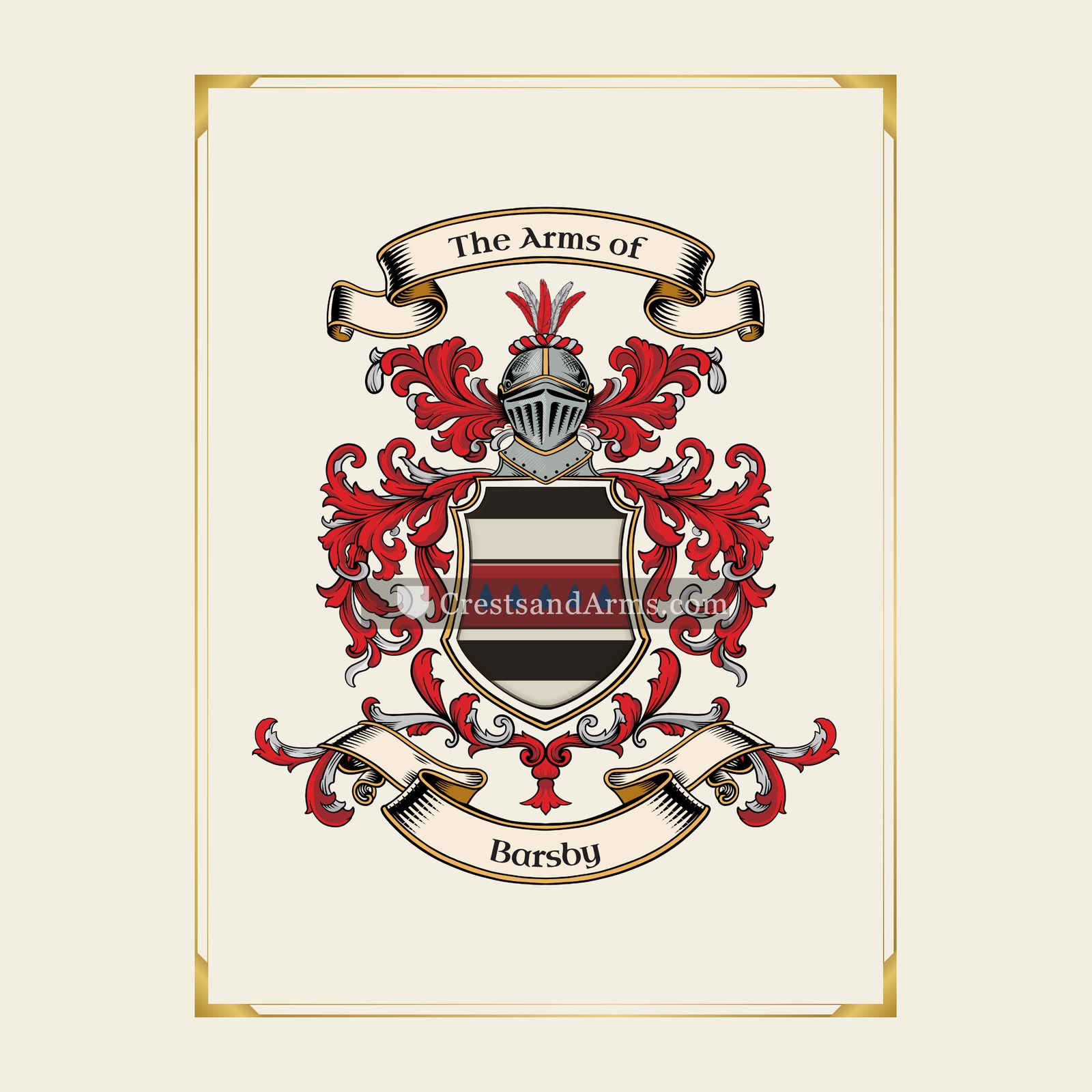 With gold border