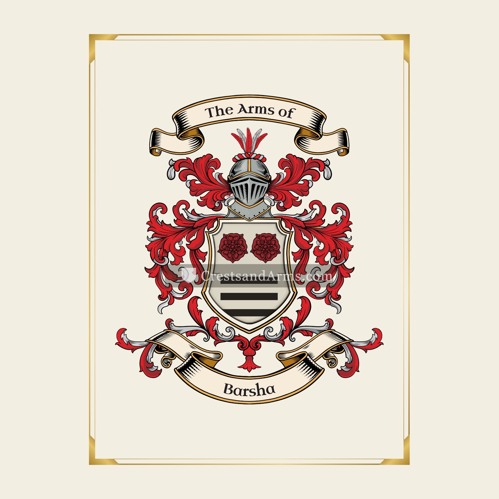 With gold border
