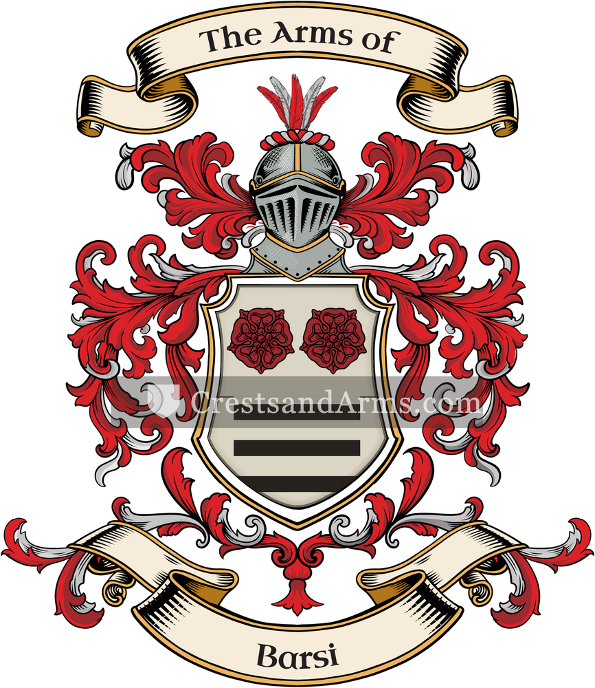 The Barsi coat of arms, drawn from the recorded blazon