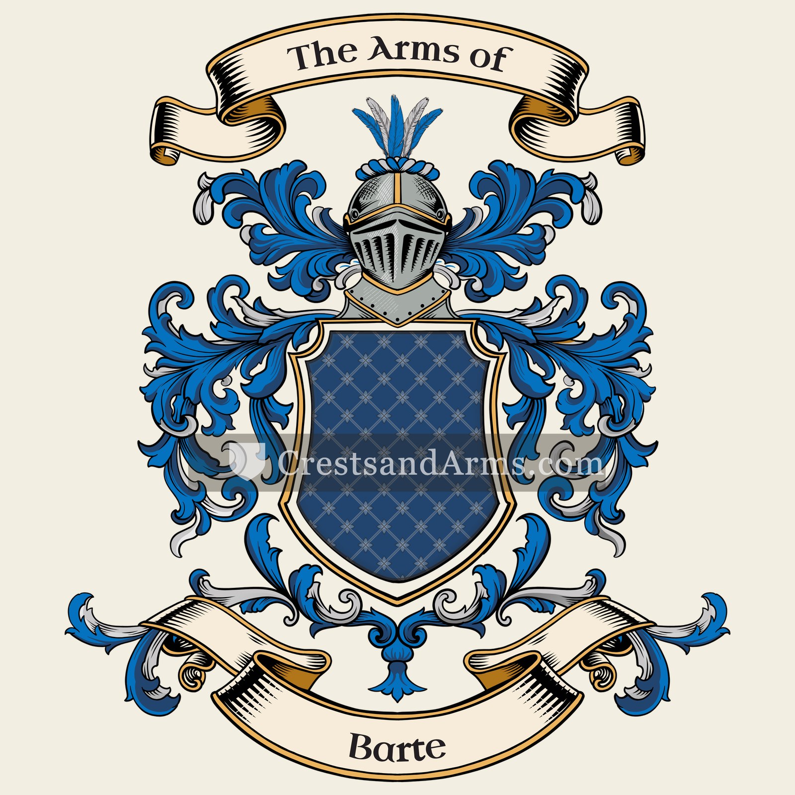 The Barte coat of arms, drawn from the recorded blazon