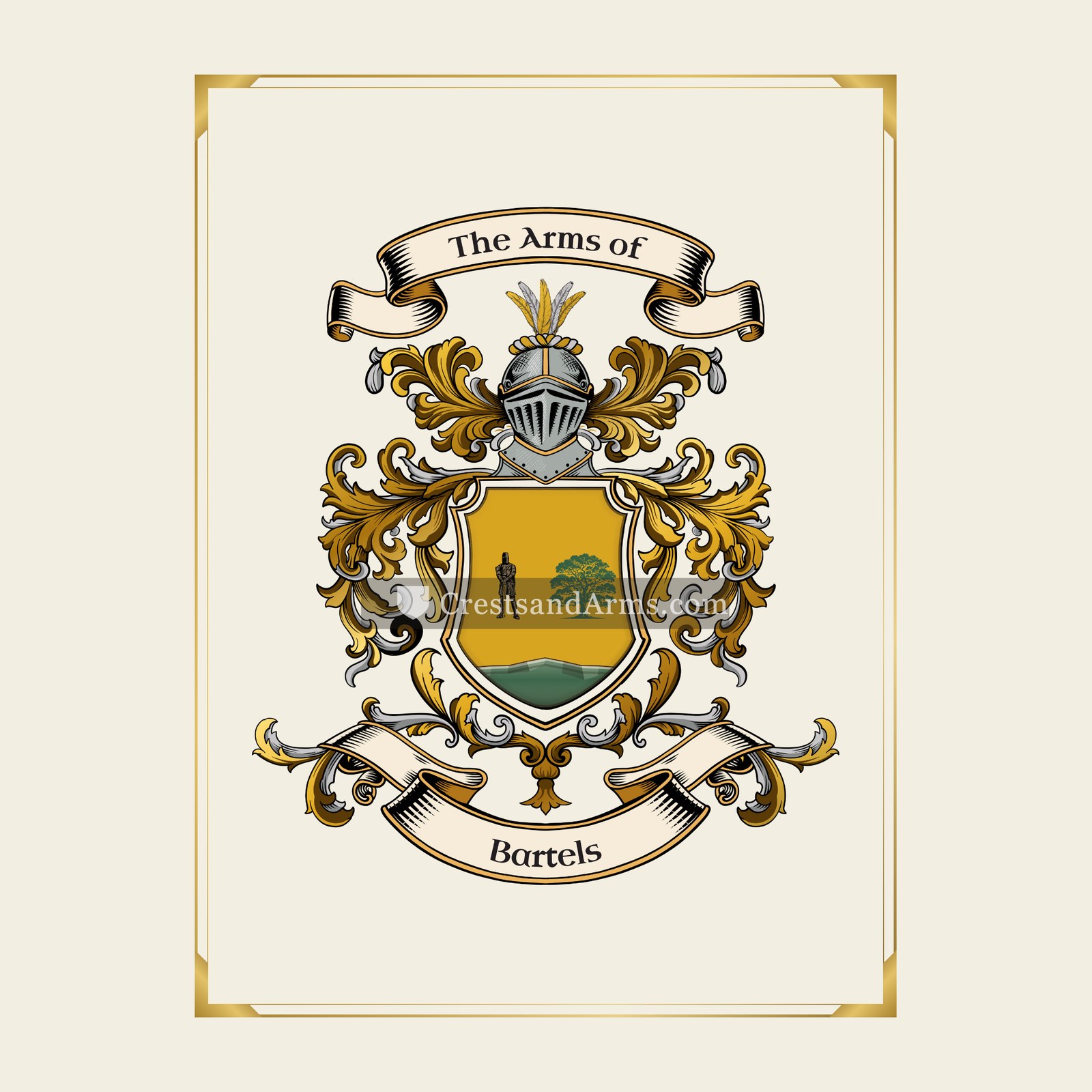With gold border