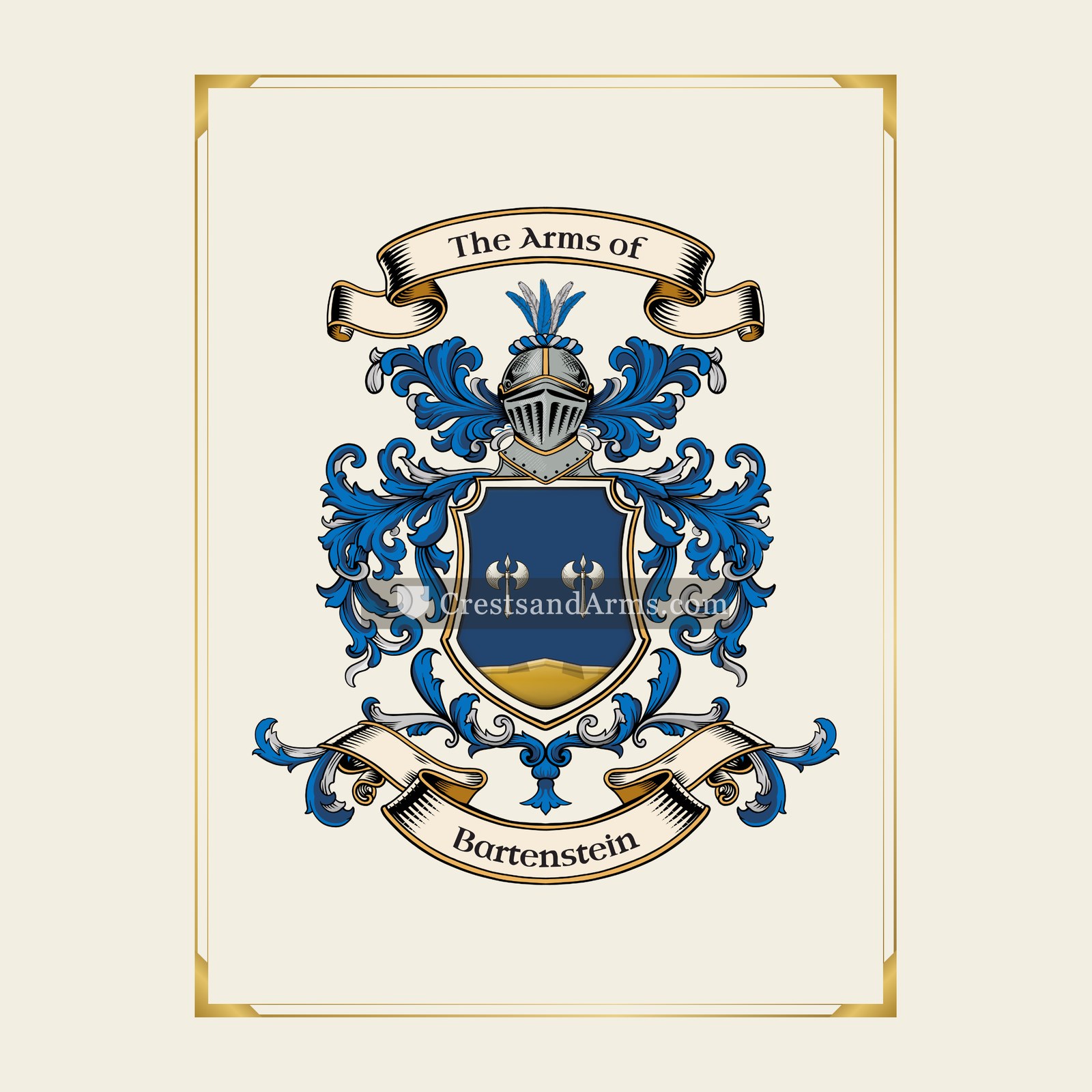 With gold border