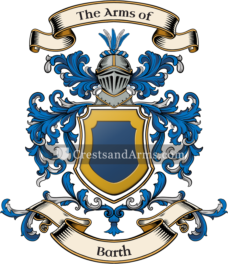 The Barth coat of arms, drawn from the recorded blazon
