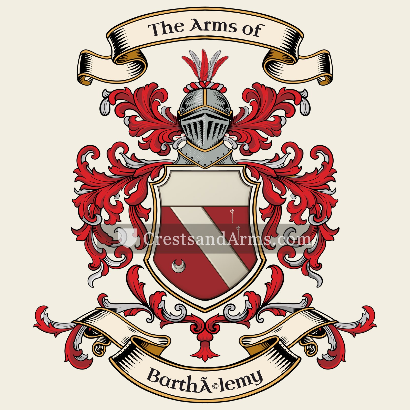 The Barthélemy coat of arms, drawn from the recorded blazon