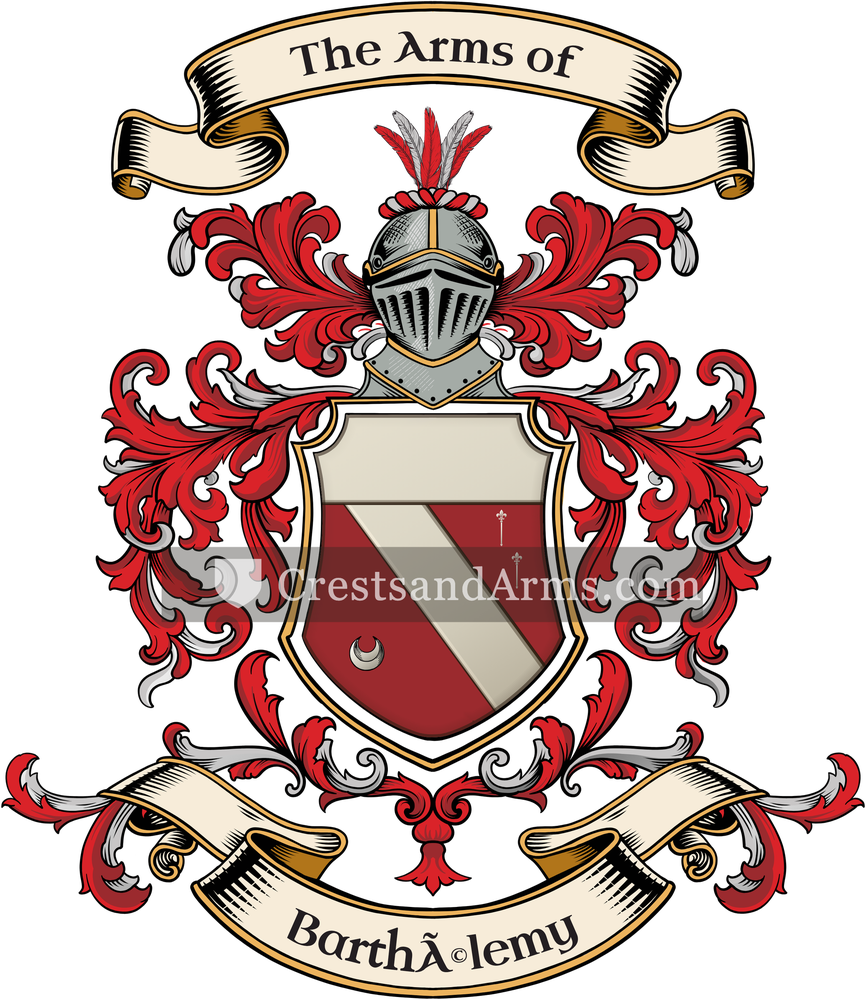 The Barthélemy coat of arms, drawn from the recorded blazon