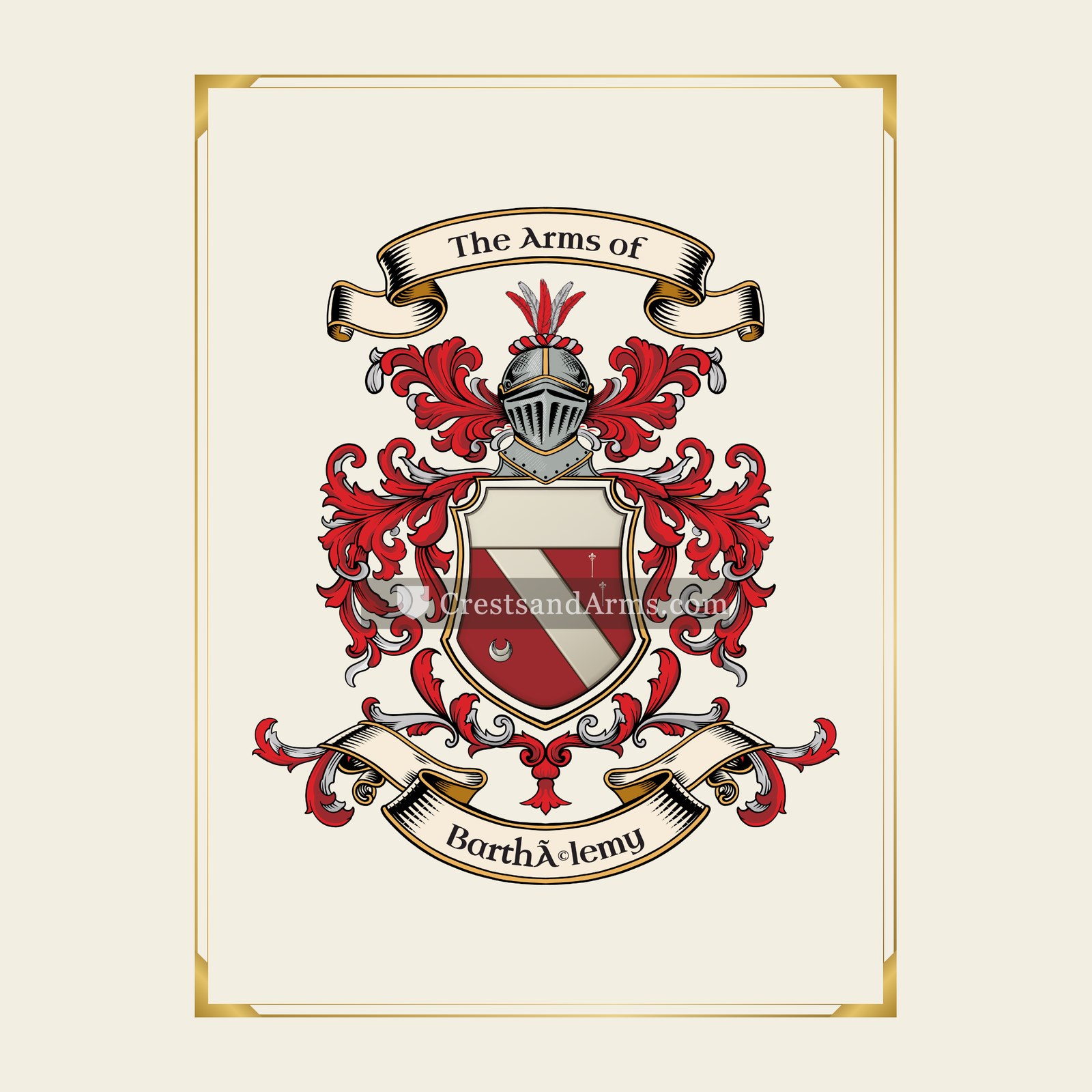 With gold border
