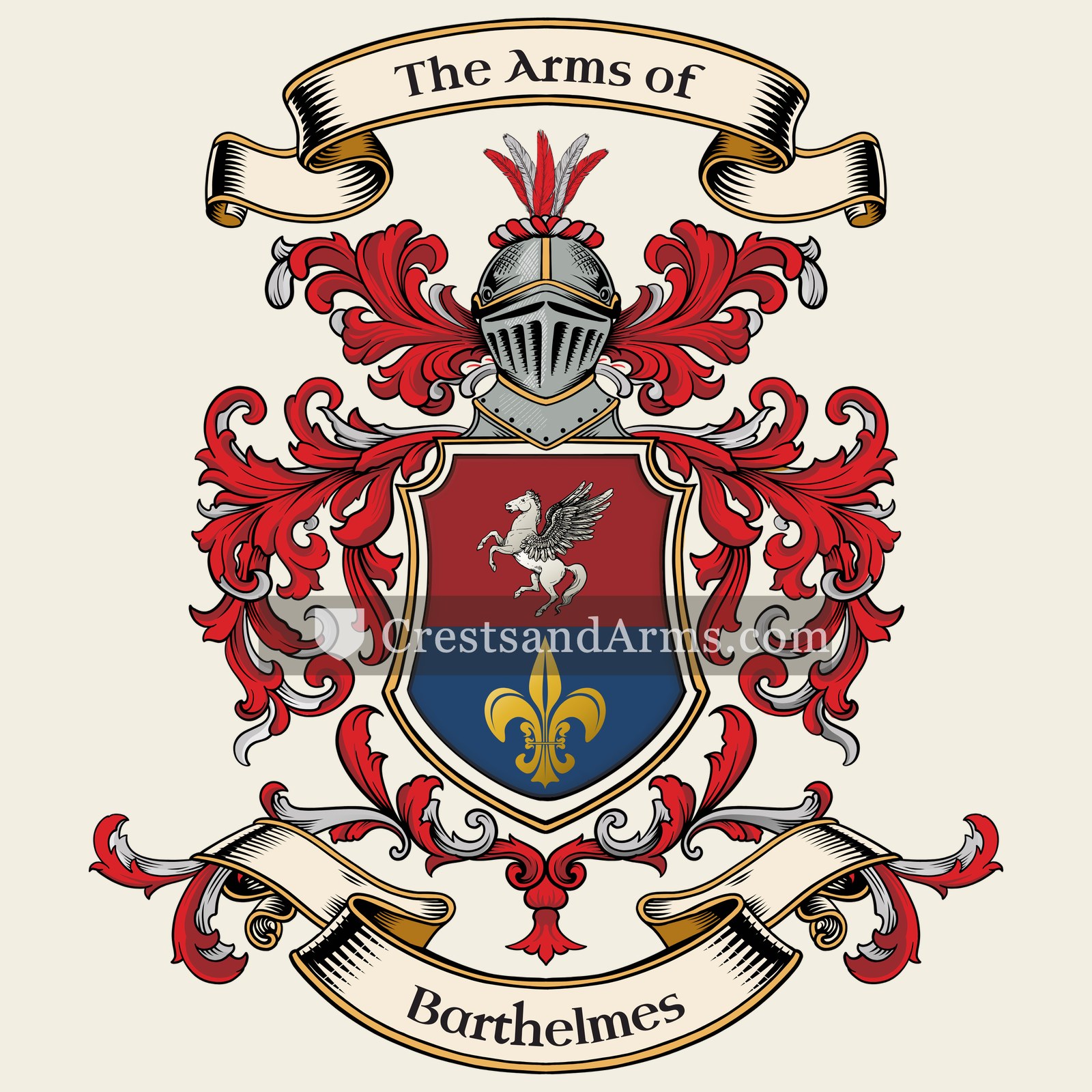 The Barthelmes coat of arms, drawn from the recorded blazon