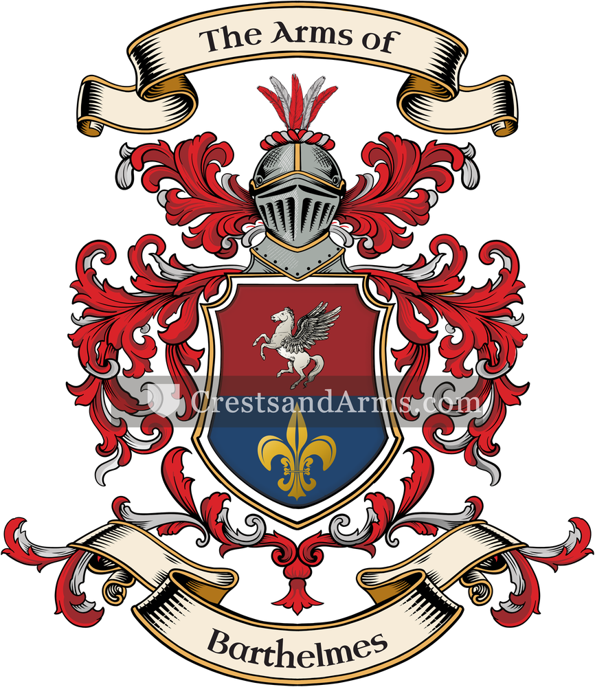 The Barthelmes coat of arms, drawn from the recorded blazon