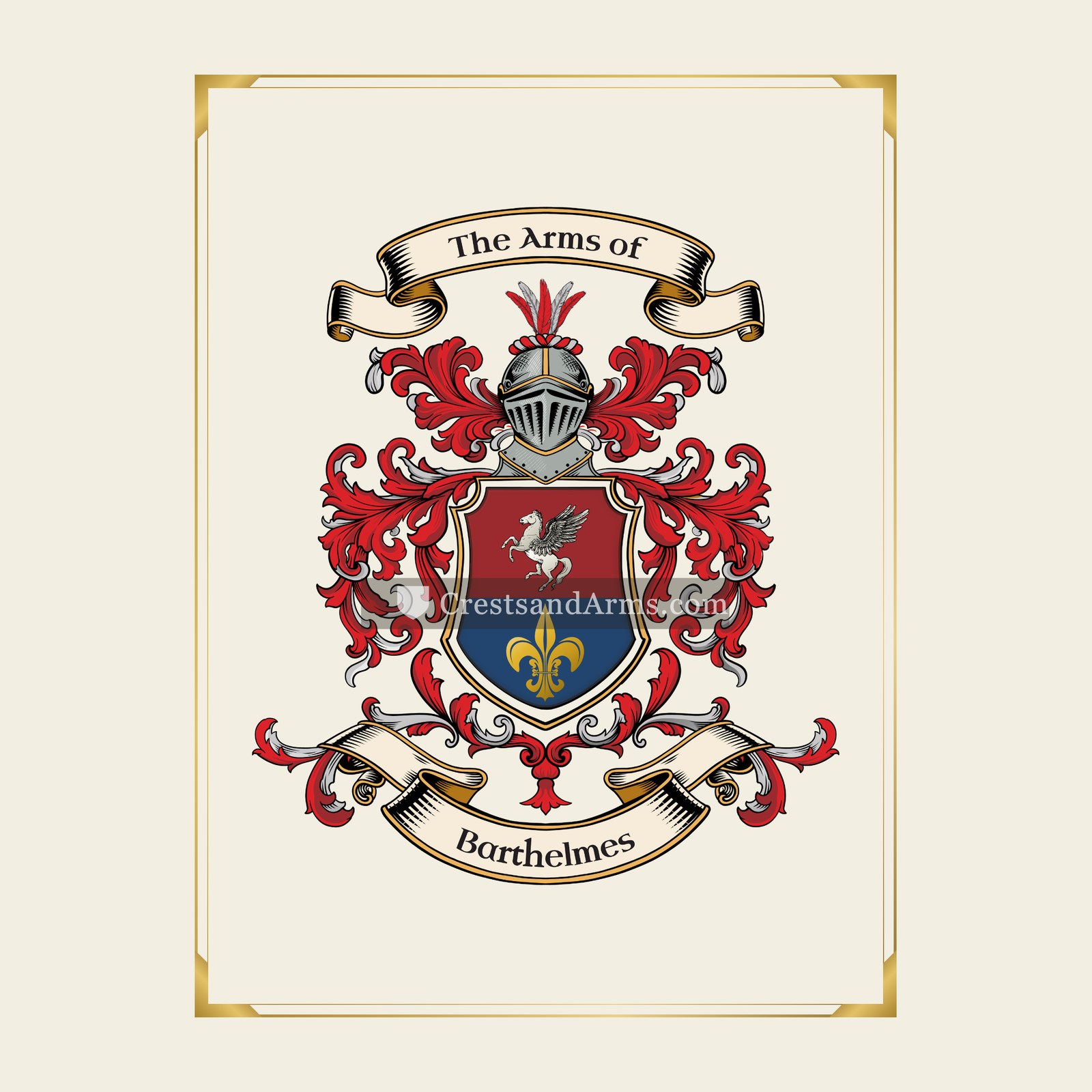 With gold border