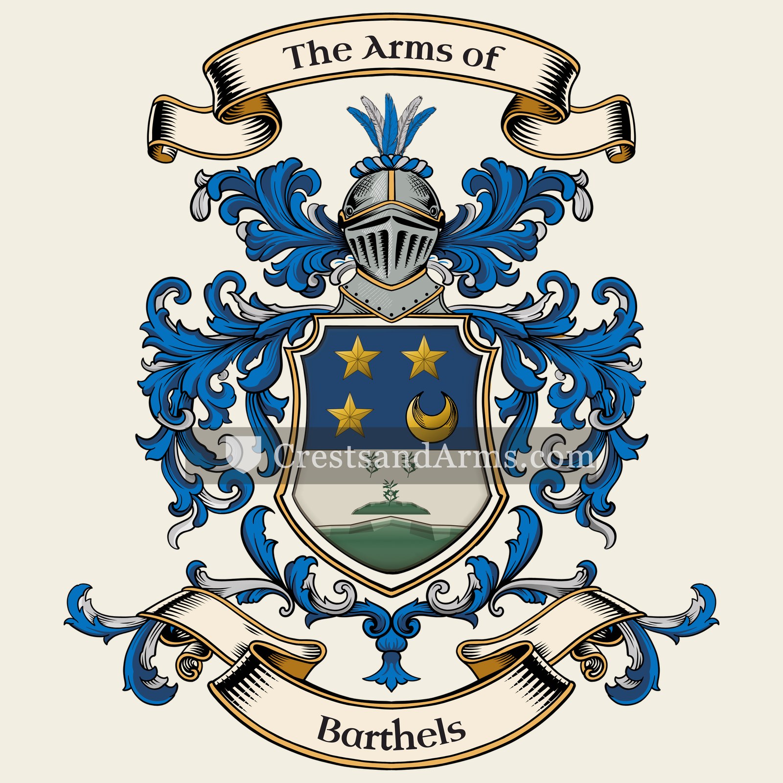 The Barthels coat of arms, drawn from the recorded blazon