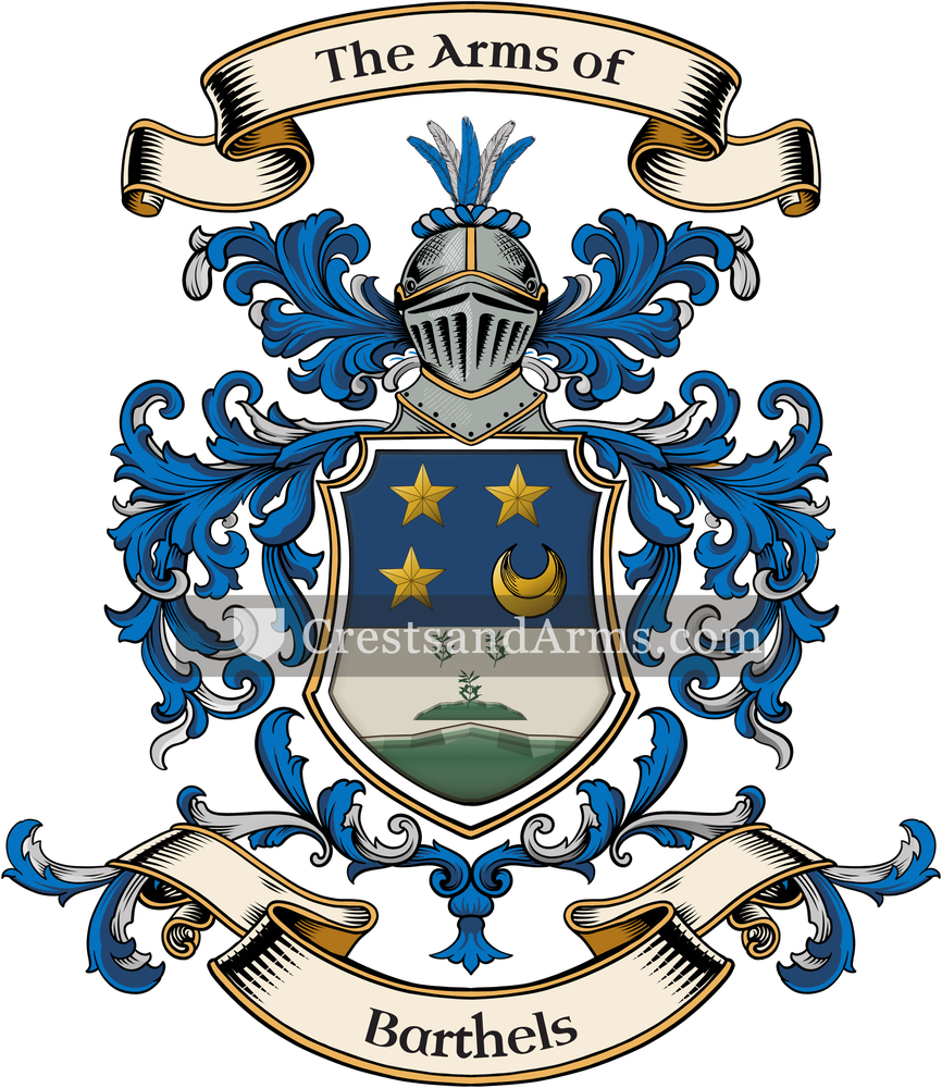 The Barthels coat of arms, drawn from the recorded blazon