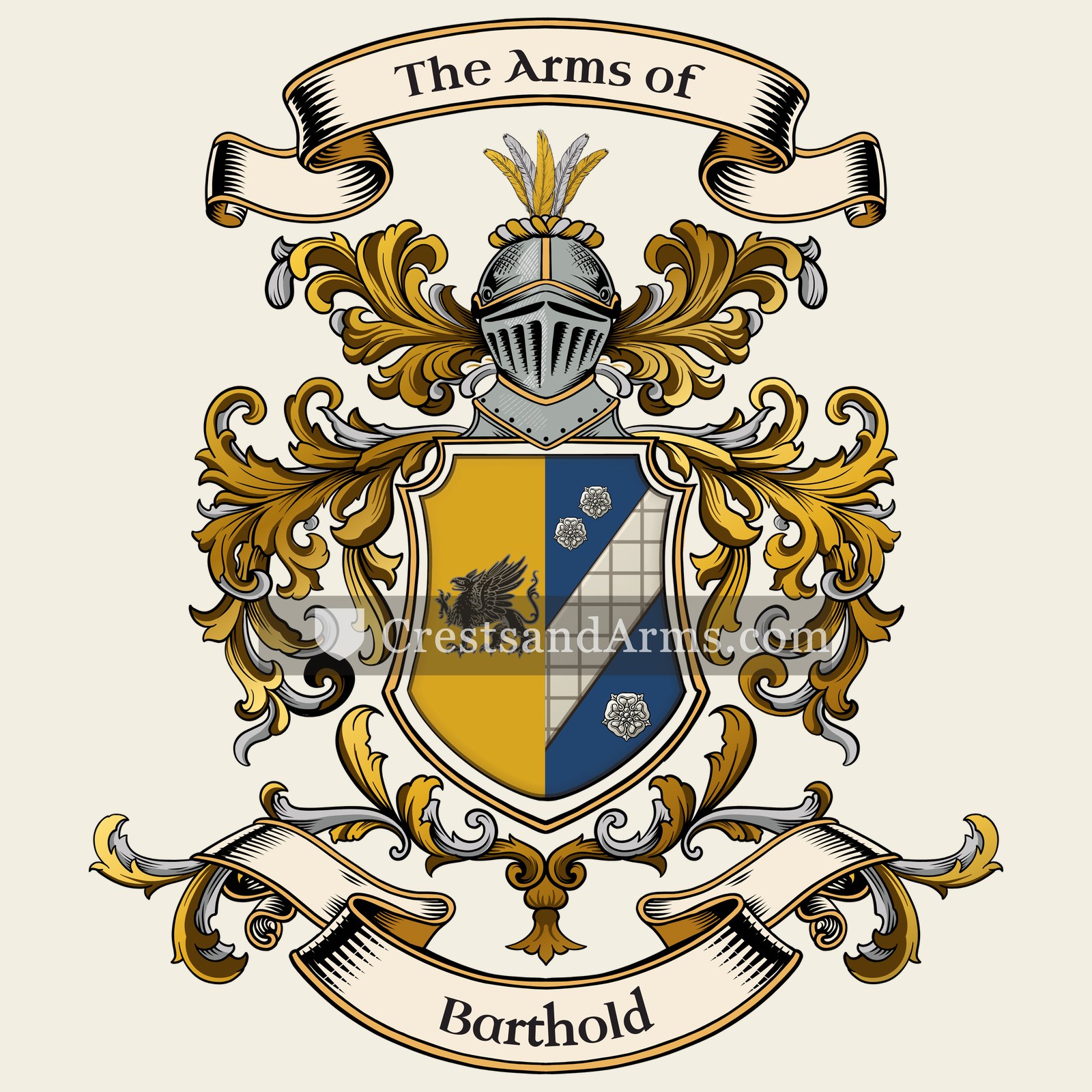The Barthold coat of arms, drawn from the recorded blazon
