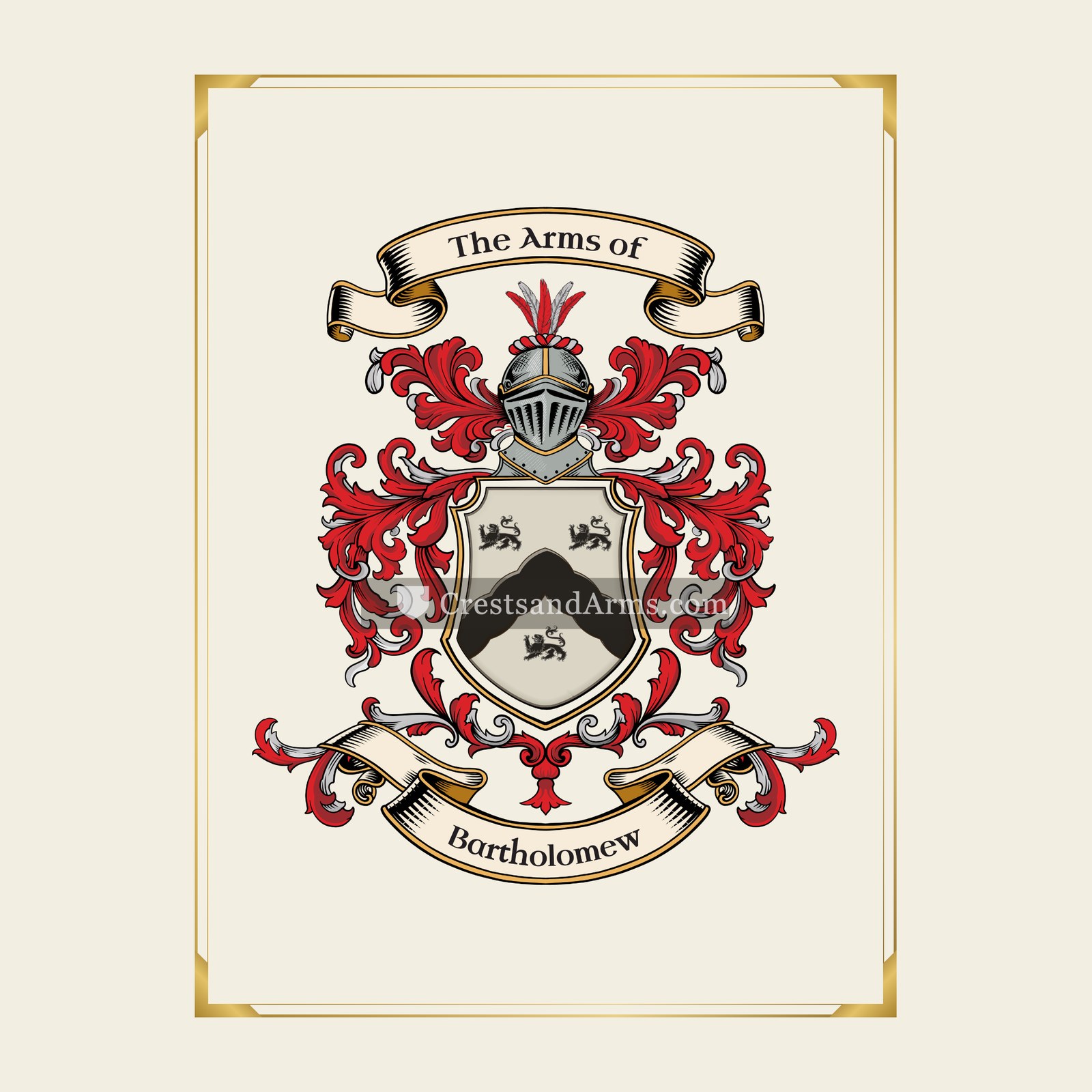 With gold border