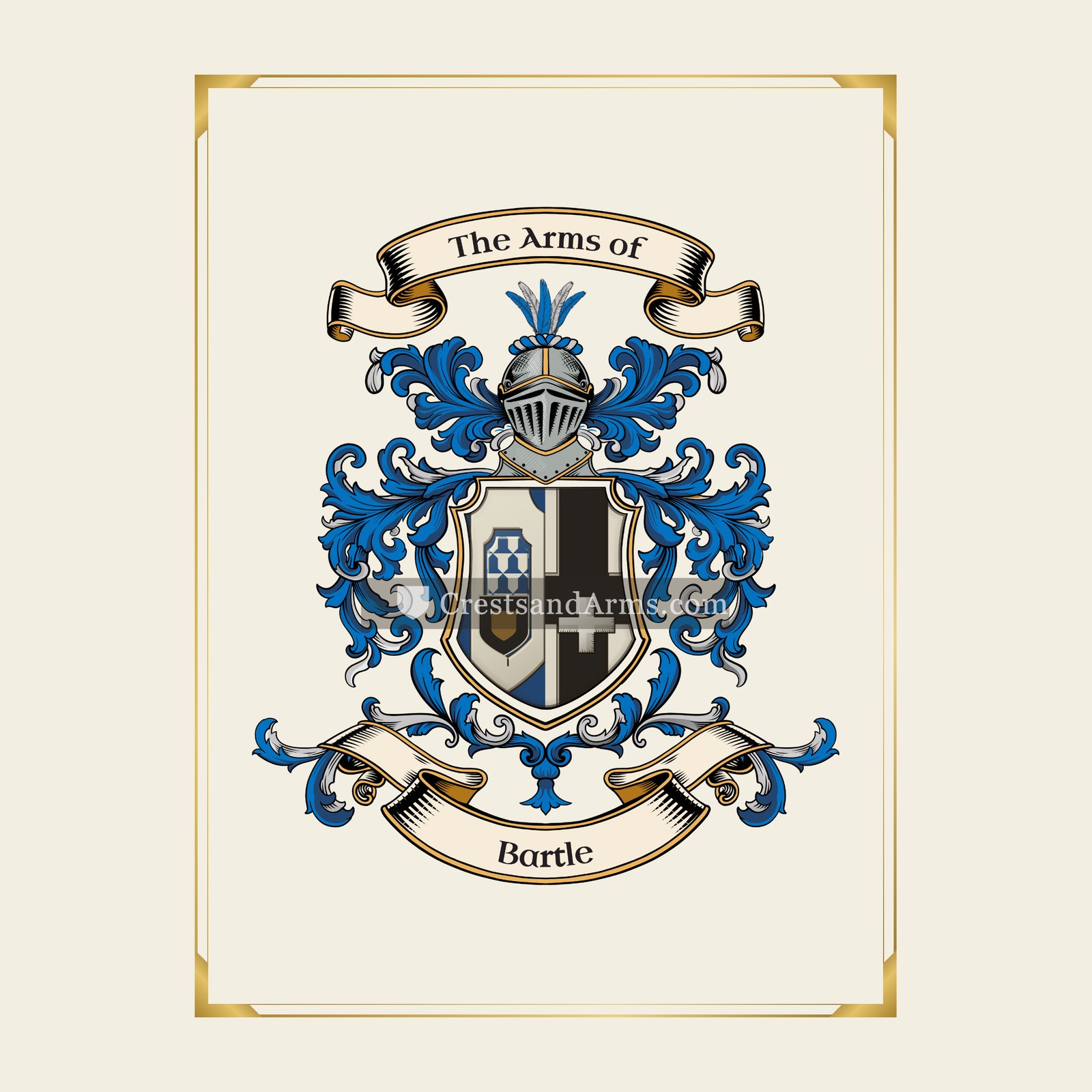 With gold border