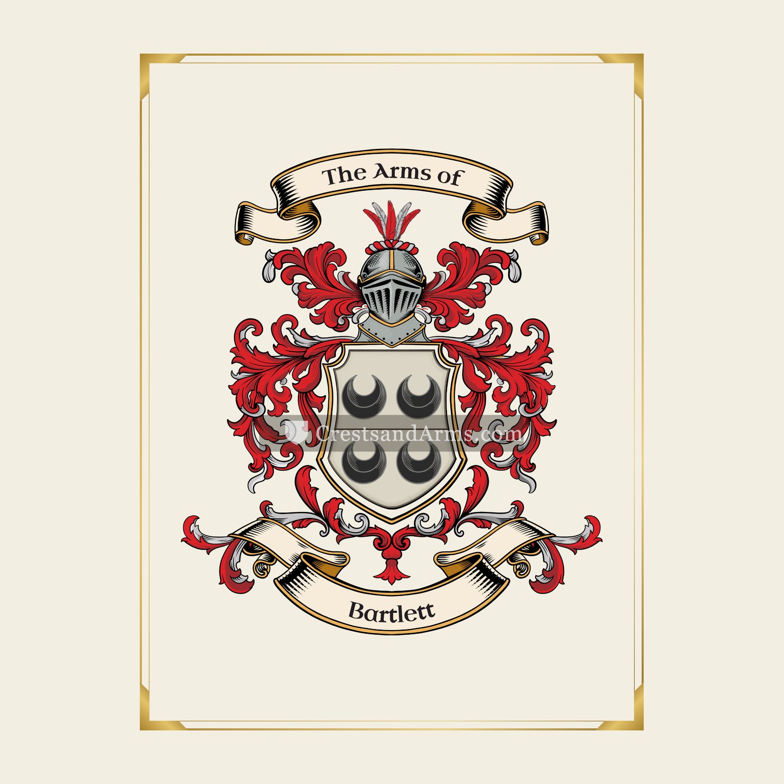 With gold border