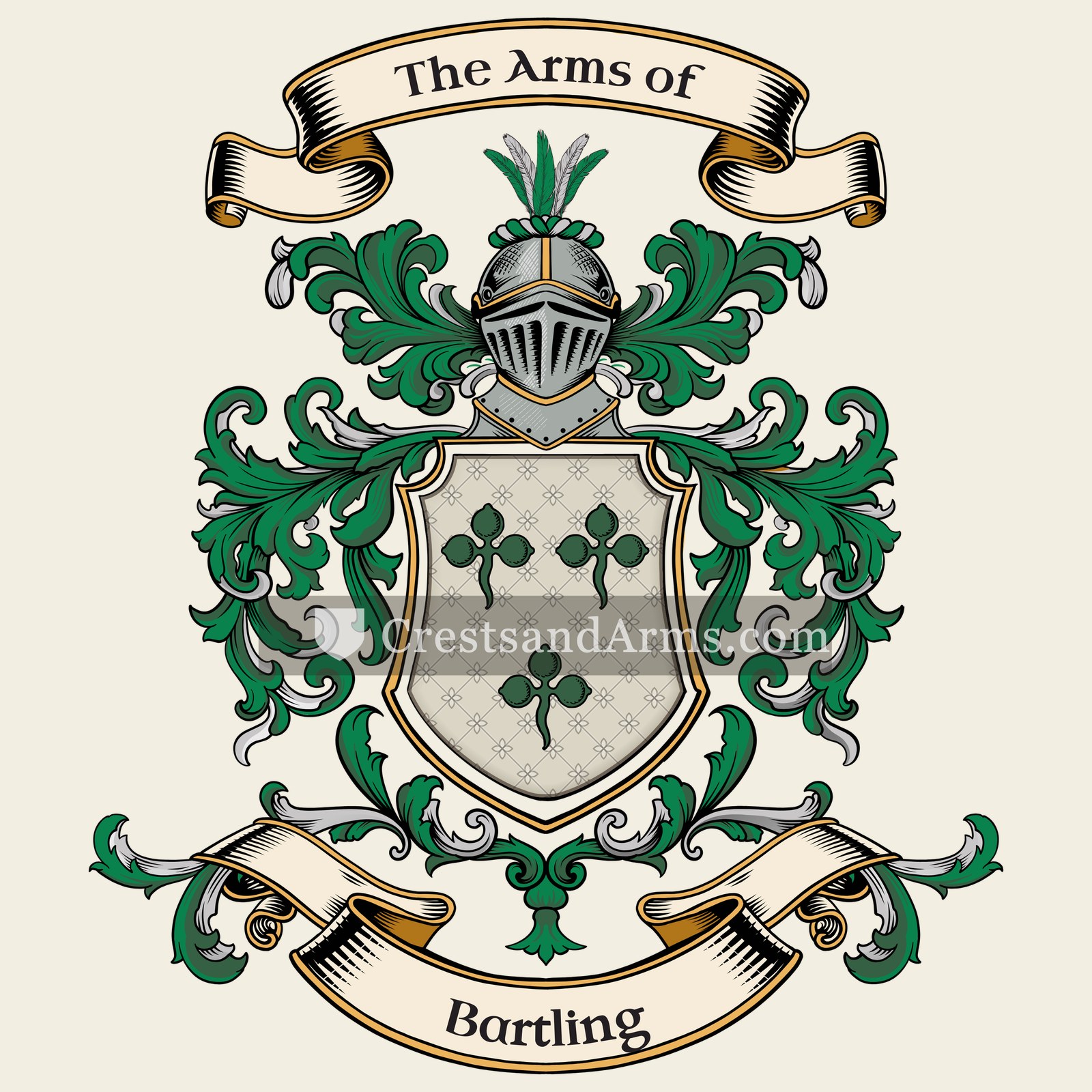 The Bartling coat of arms, drawn from the recorded blazon