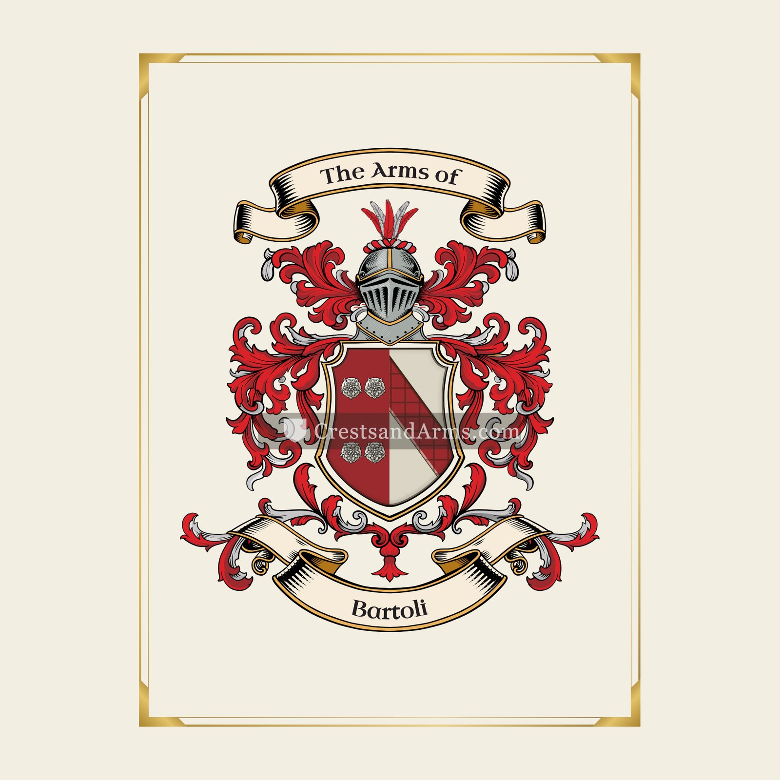 With gold border