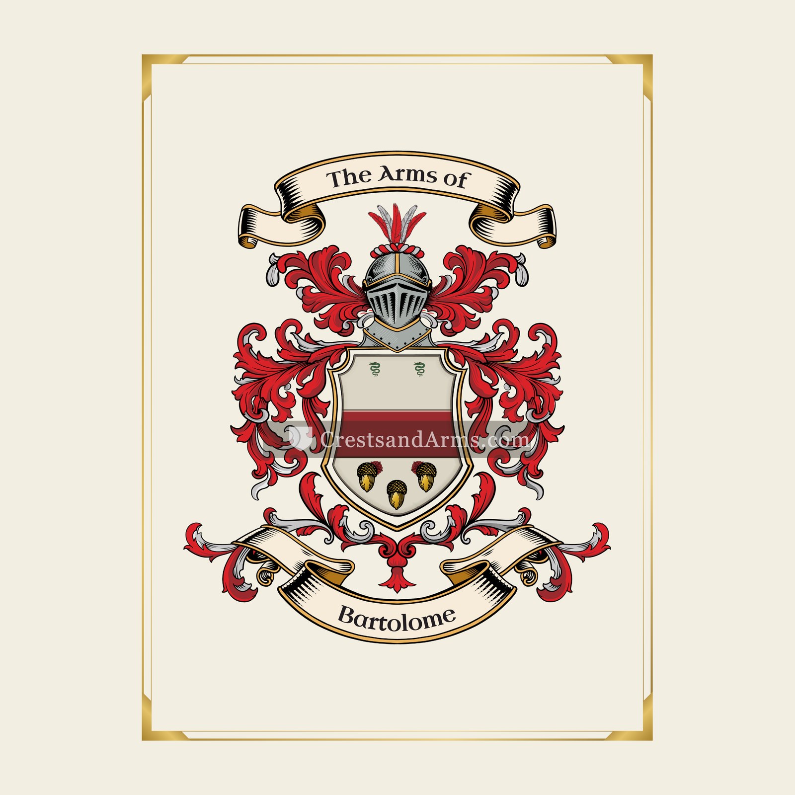 With gold border