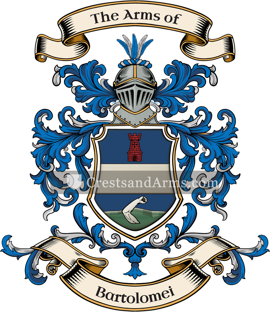 The Bartolomei coat of arms, drawn from the recorded blazon