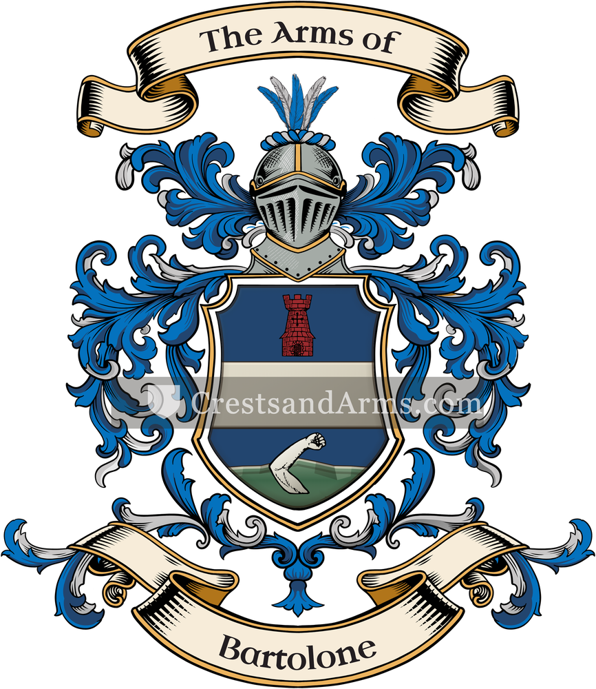 The Bartolone coat of arms, drawn from the recorded blazon