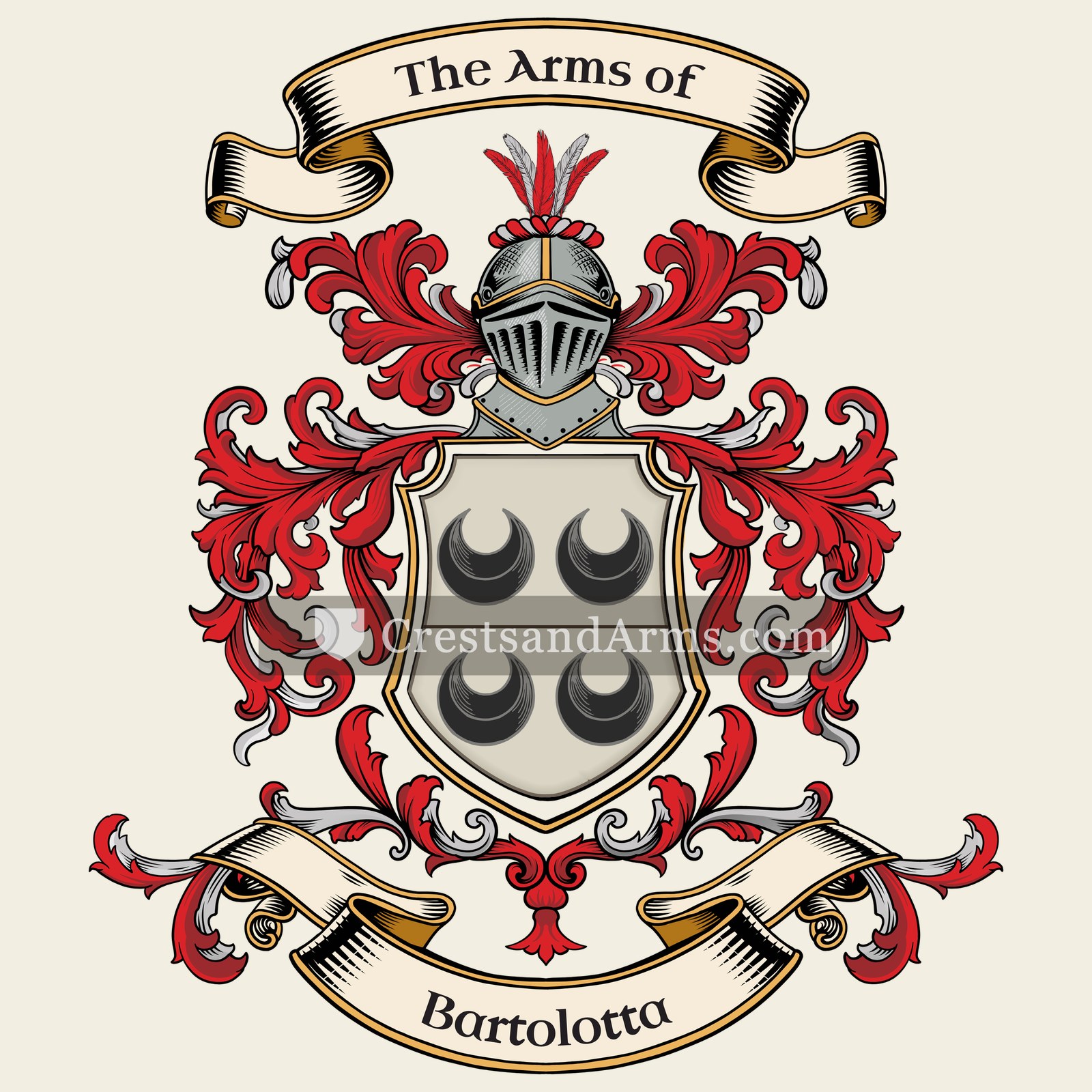 The Bartolotta coat of arms, drawn from the recorded blazon