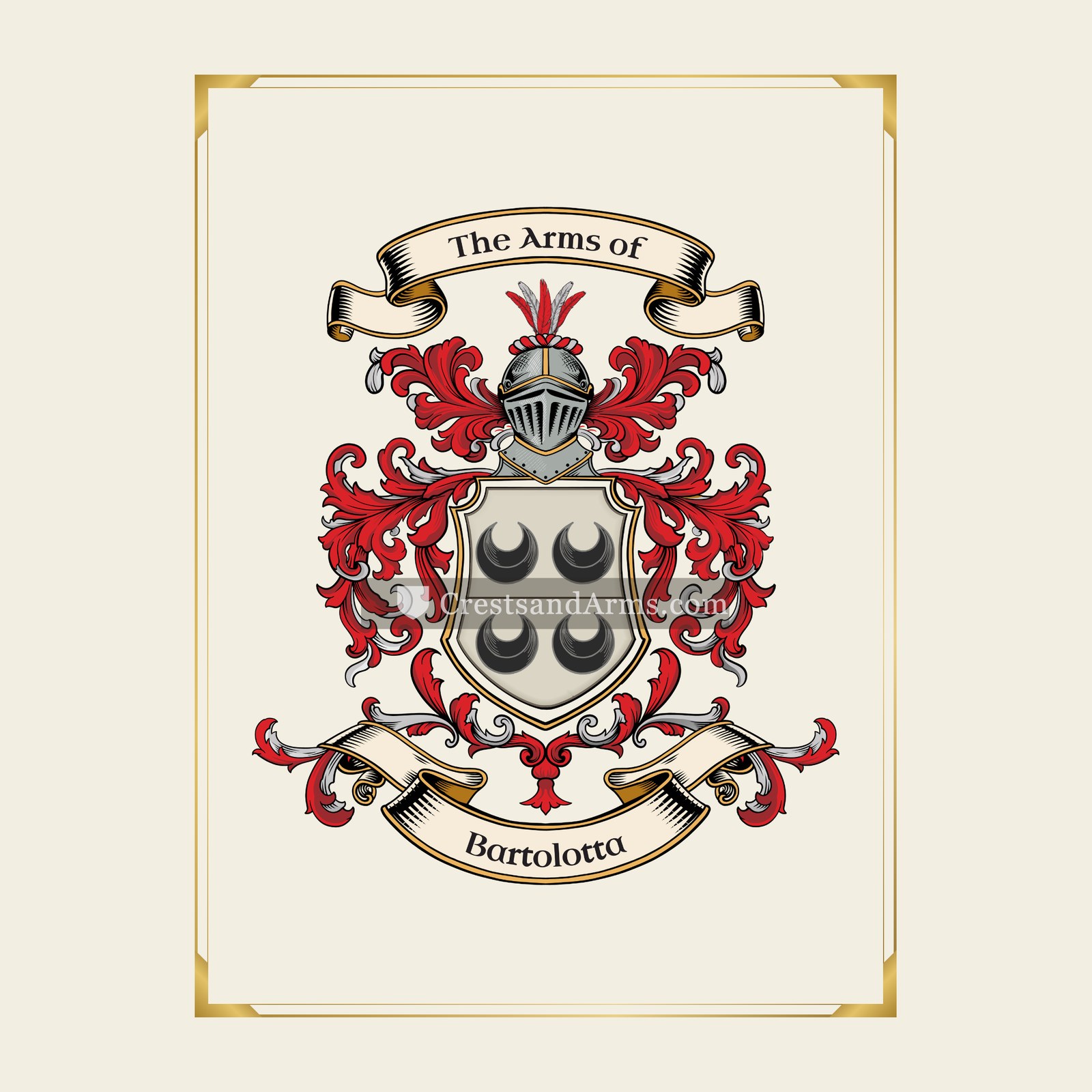 With gold border
