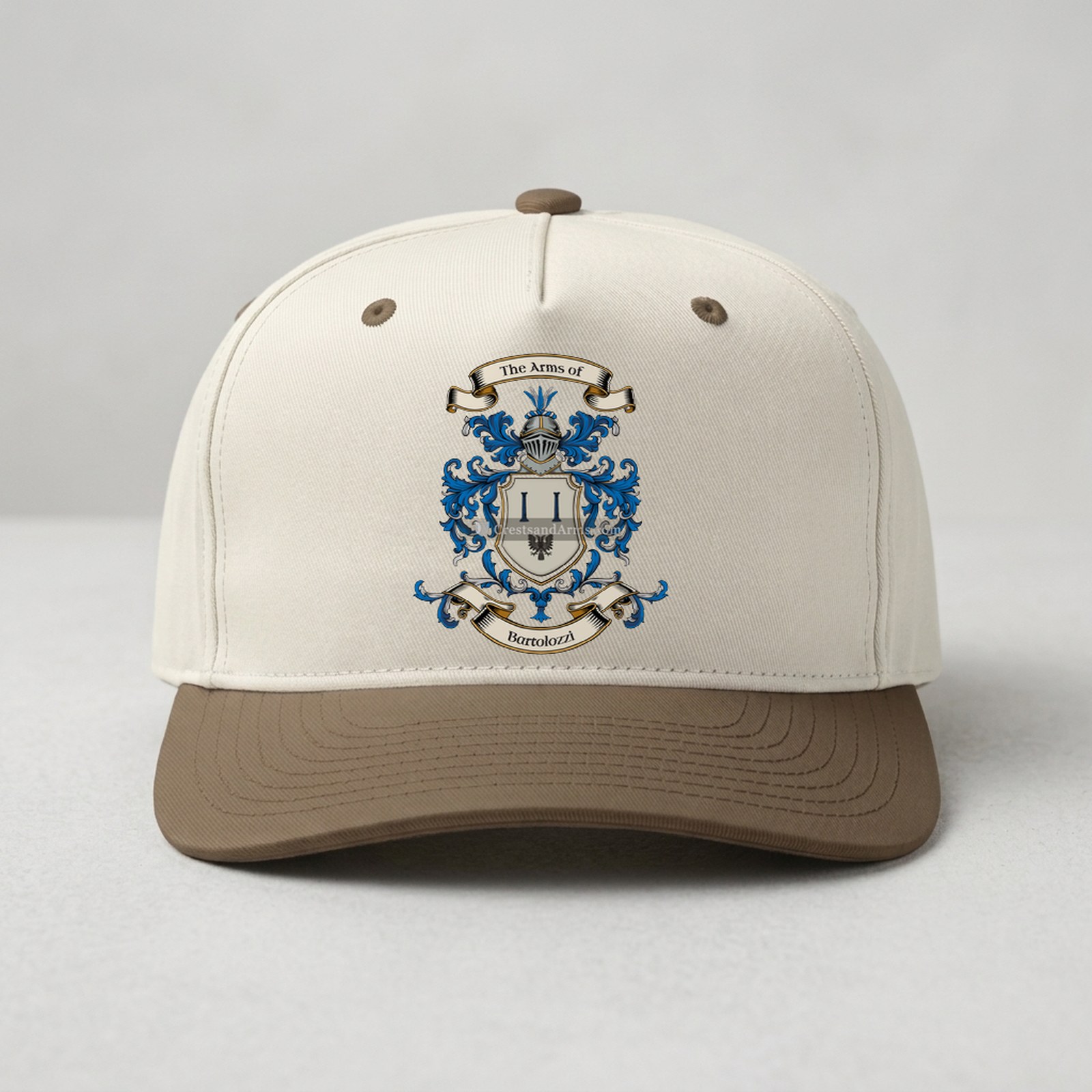 The Bartolozzi arms on the family cap - unisex
