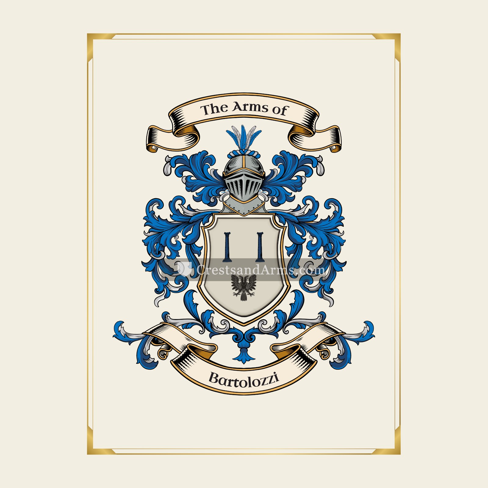 With gold border