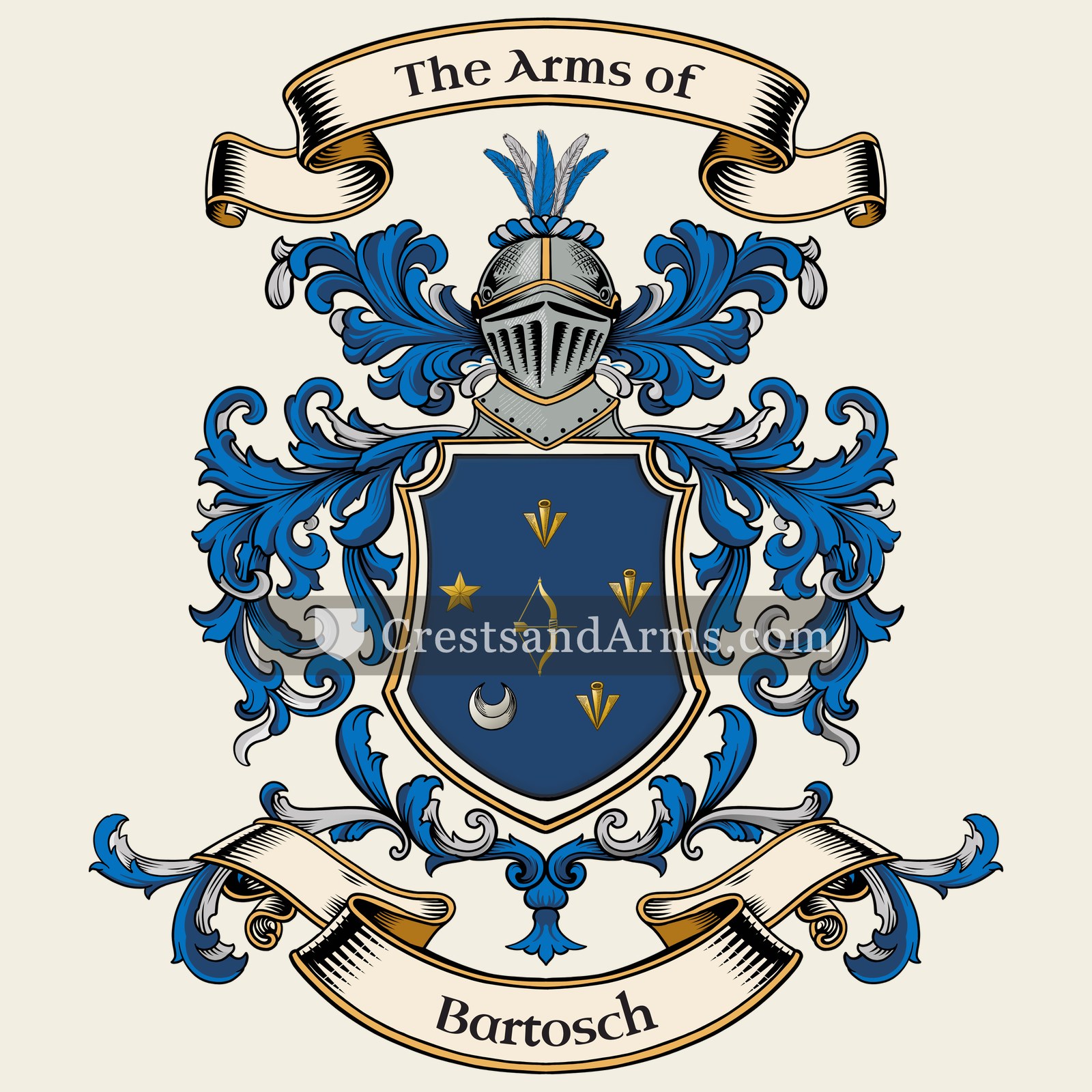 The Bartosch coat of arms, drawn from the recorded blazon
