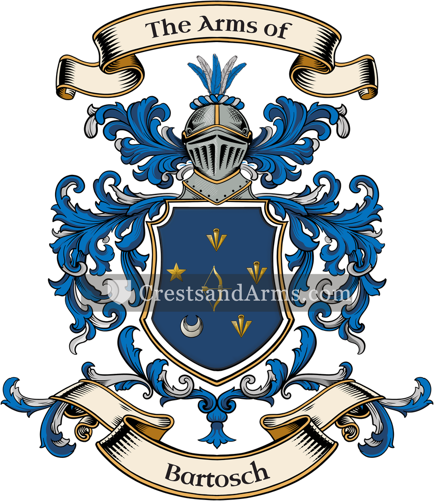 The Bartosch coat of arms, drawn from the recorded blazon