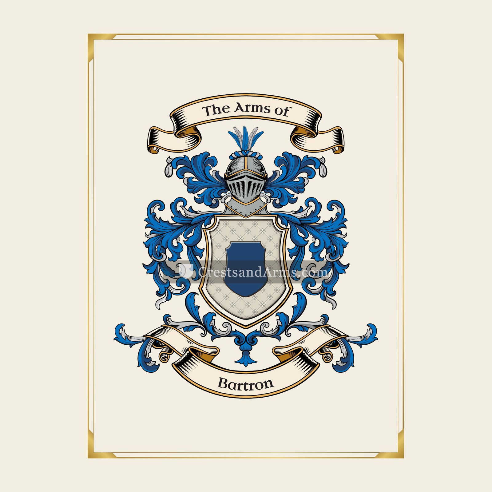 With gold border