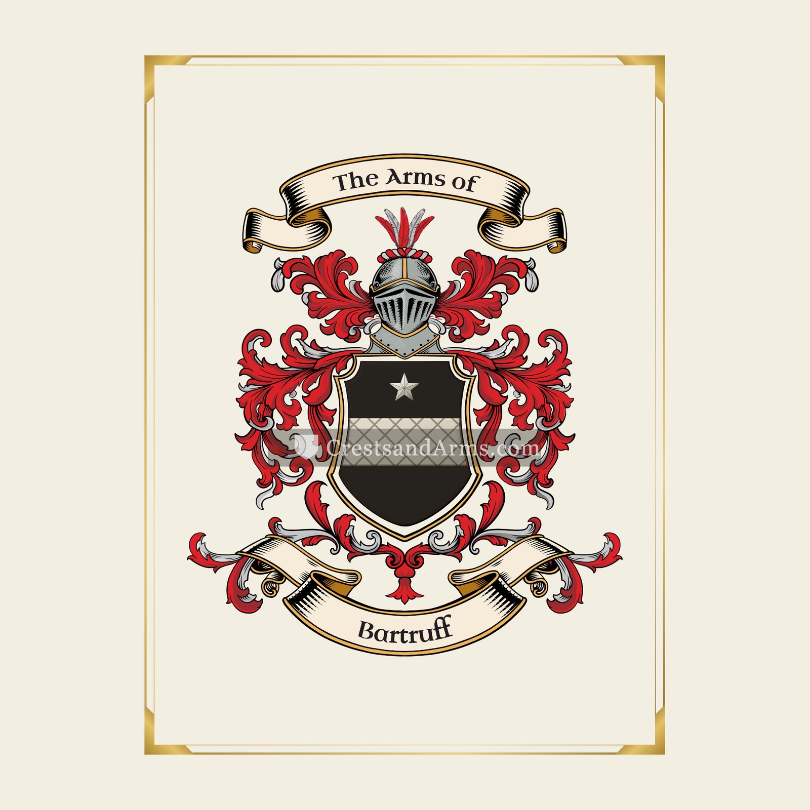With gold border