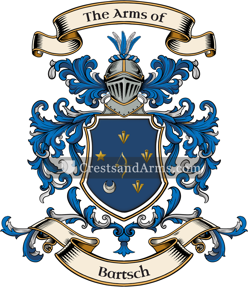 The Bartsch coat of arms, drawn from the recorded blazon