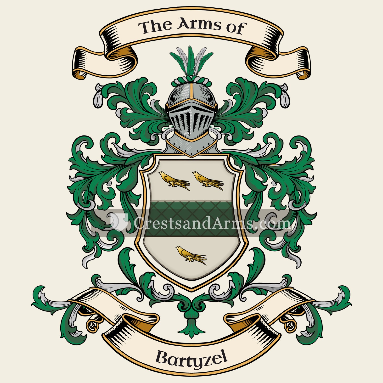 The Bartyzel coat of arms, drawn from the recorded blazon