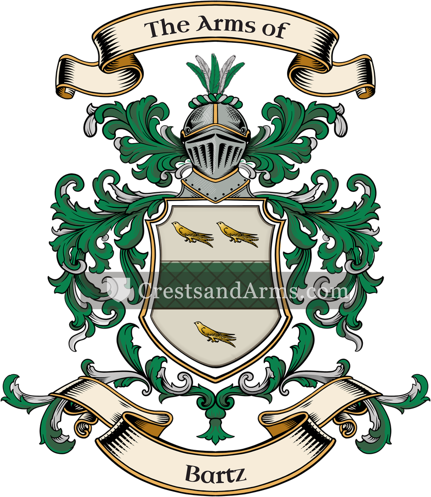 The Bartz coat of arms, drawn from the recorded blazon