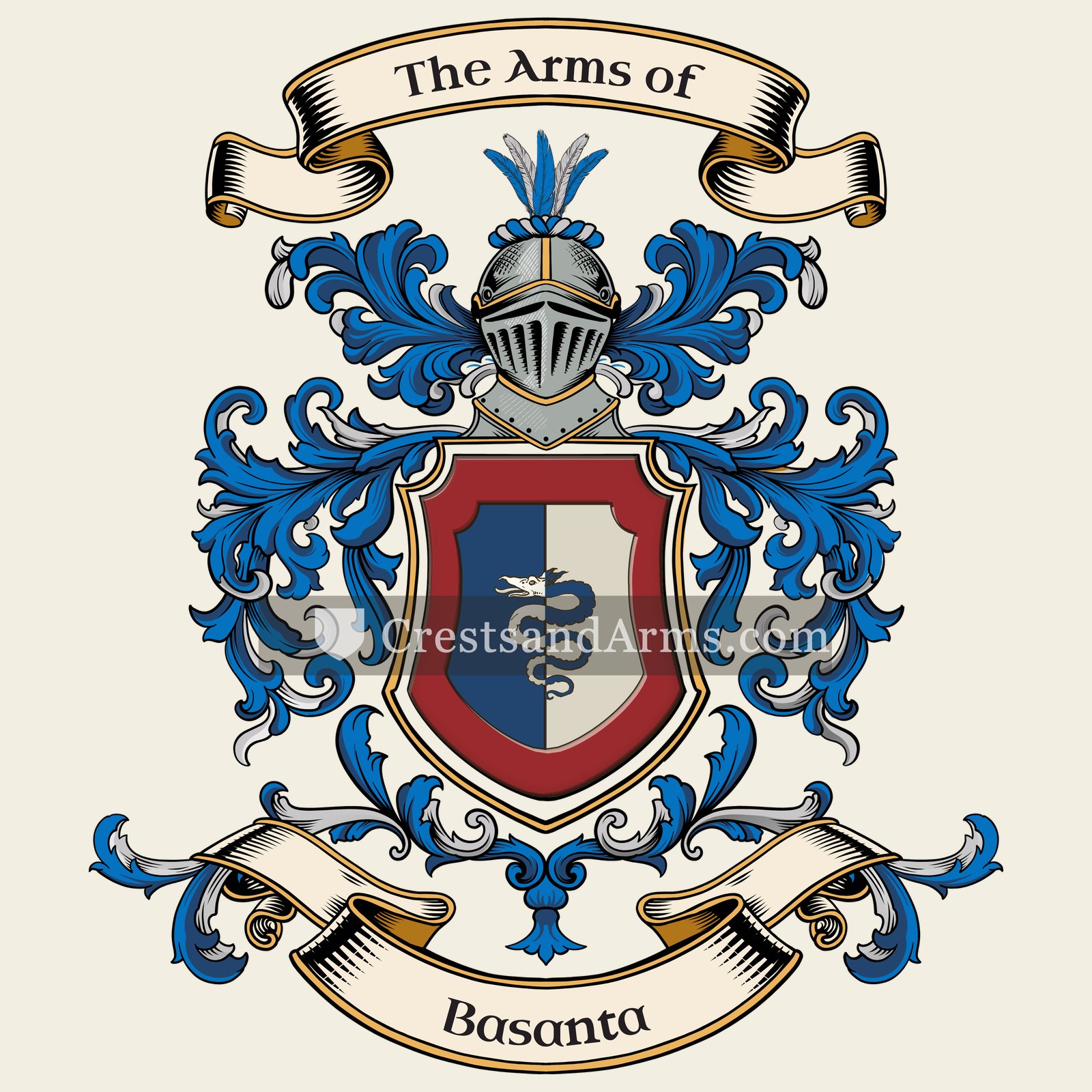 The Basanta coat of arms, drawn from the recorded blazon