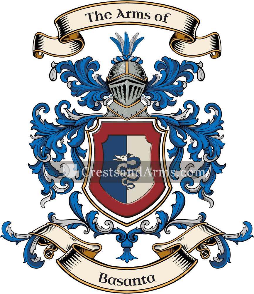 The Basanta coat of arms, drawn from the recorded blazon