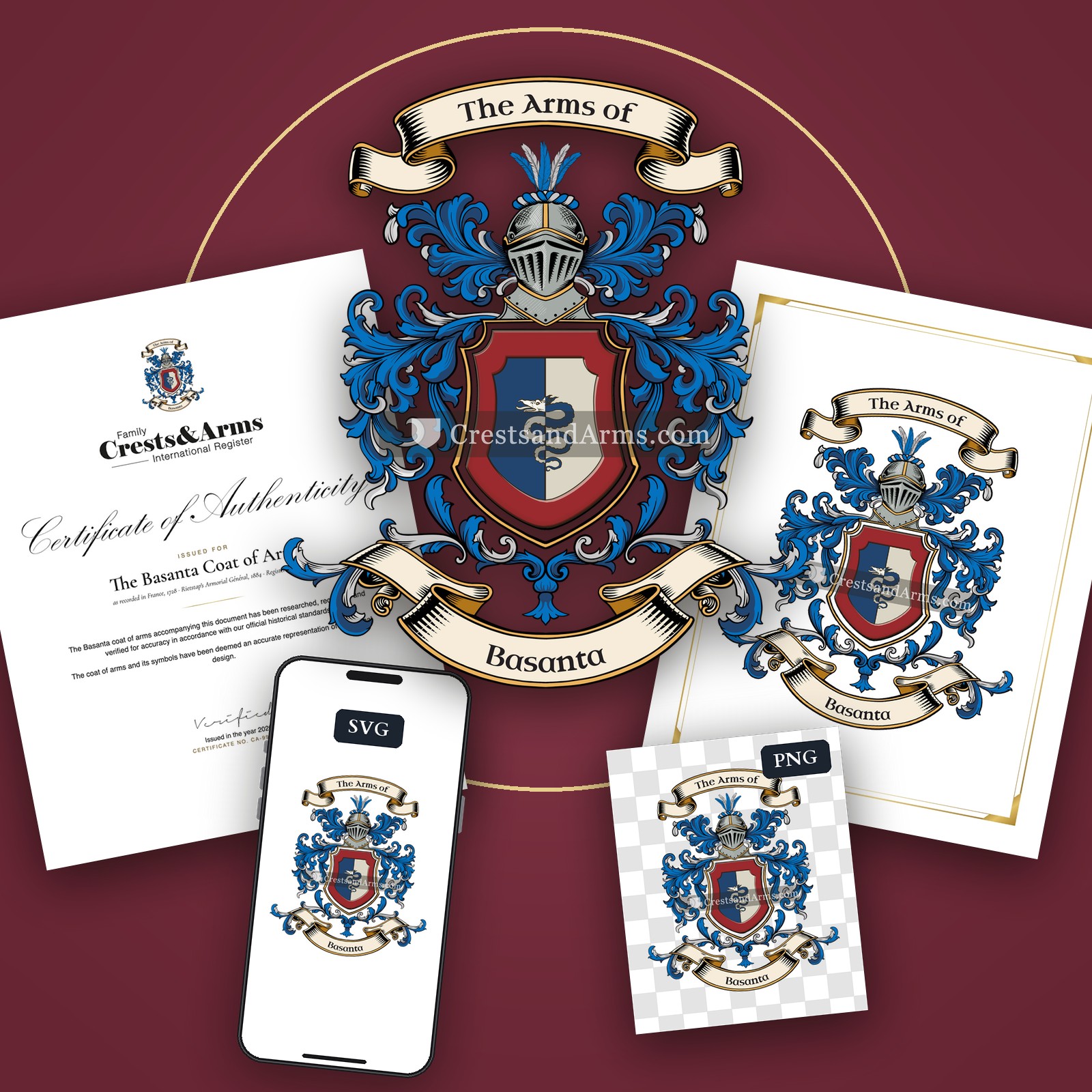The Basanta arms on the coat of arms — digital pack
