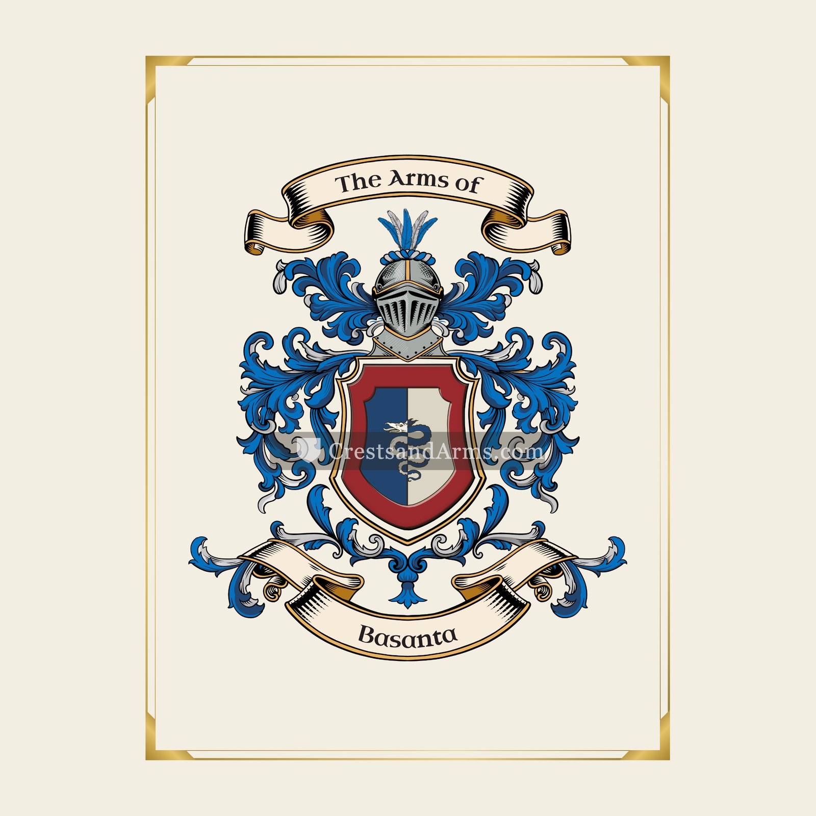 With gold border