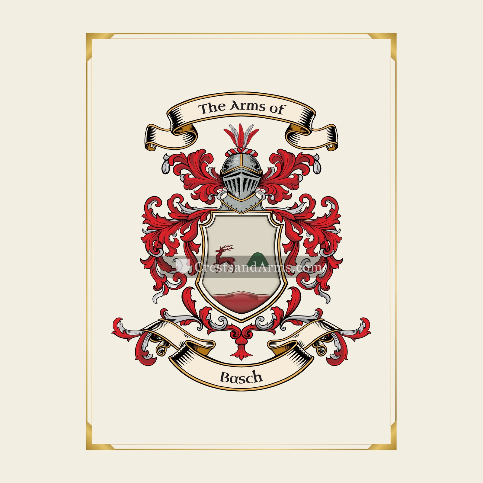 With gold border