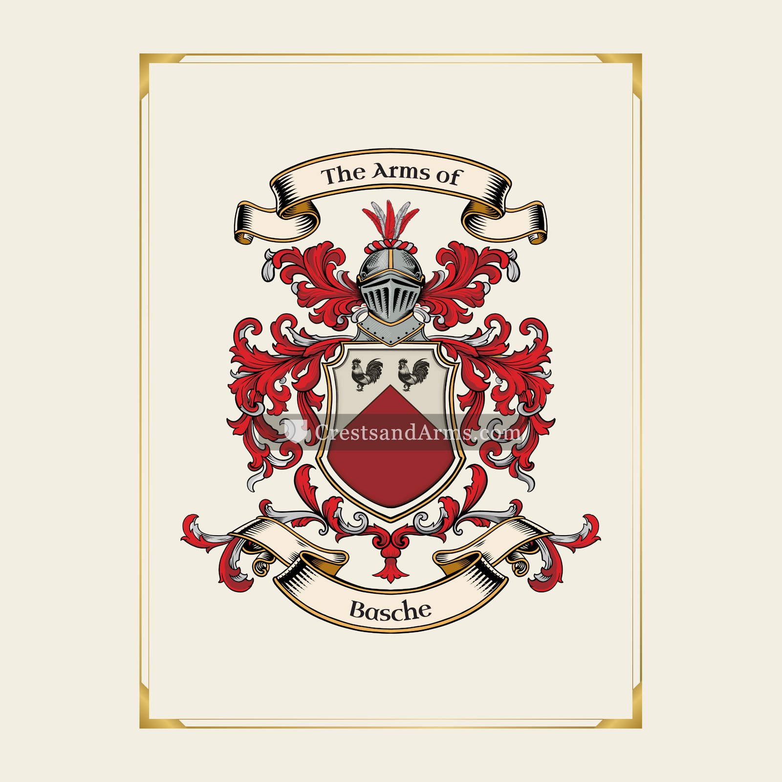 With gold border
