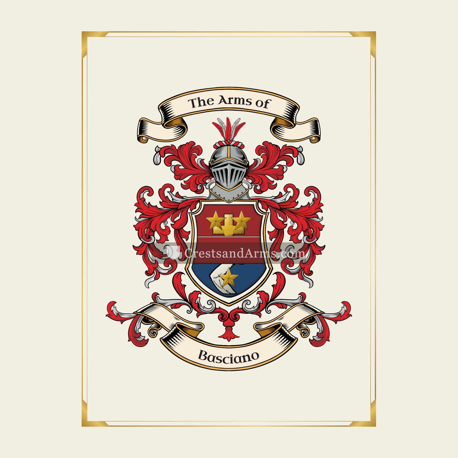 With gold border