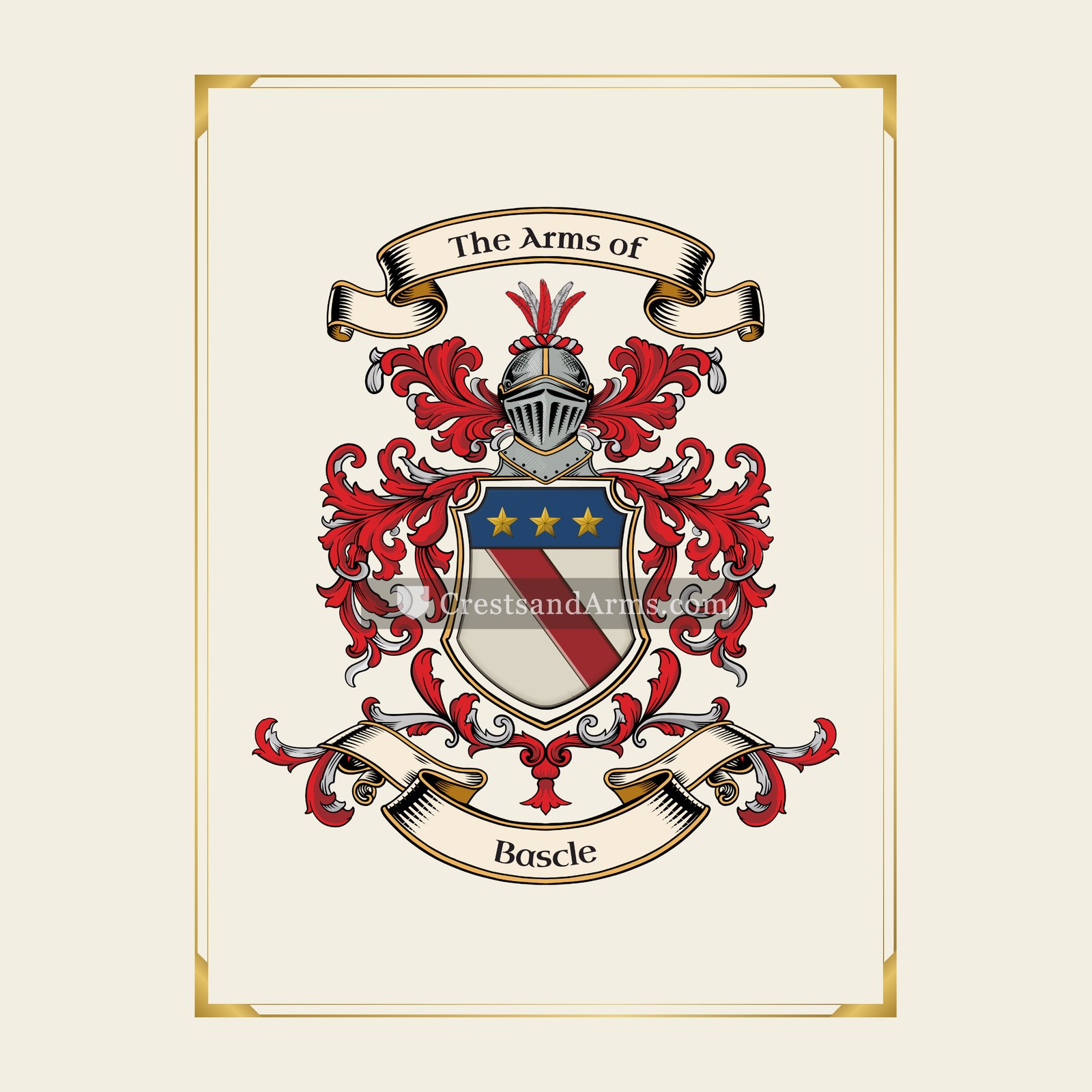 With gold border