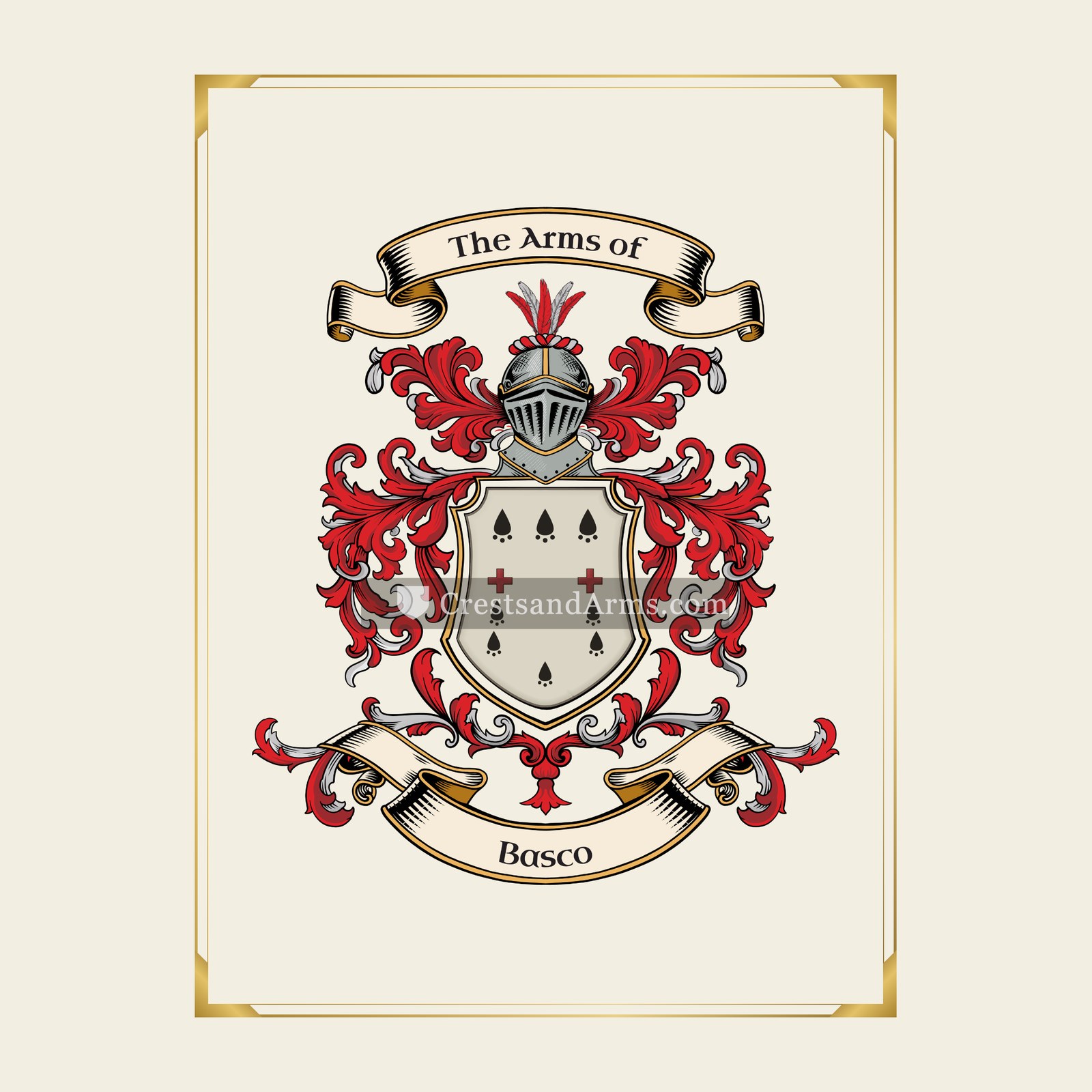 With gold border