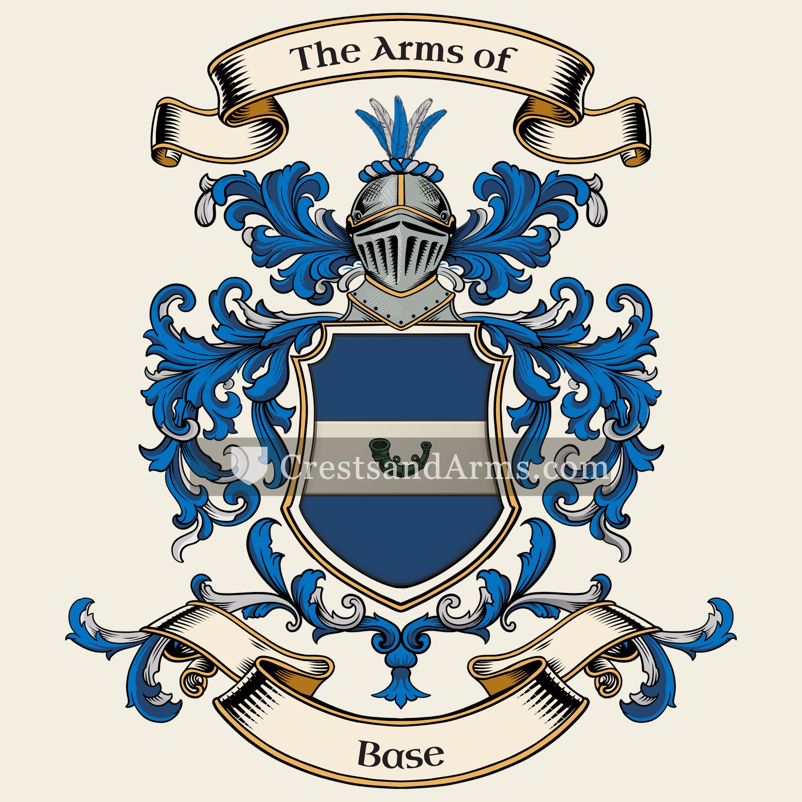 The Base coat of arms, drawn from the recorded blazon