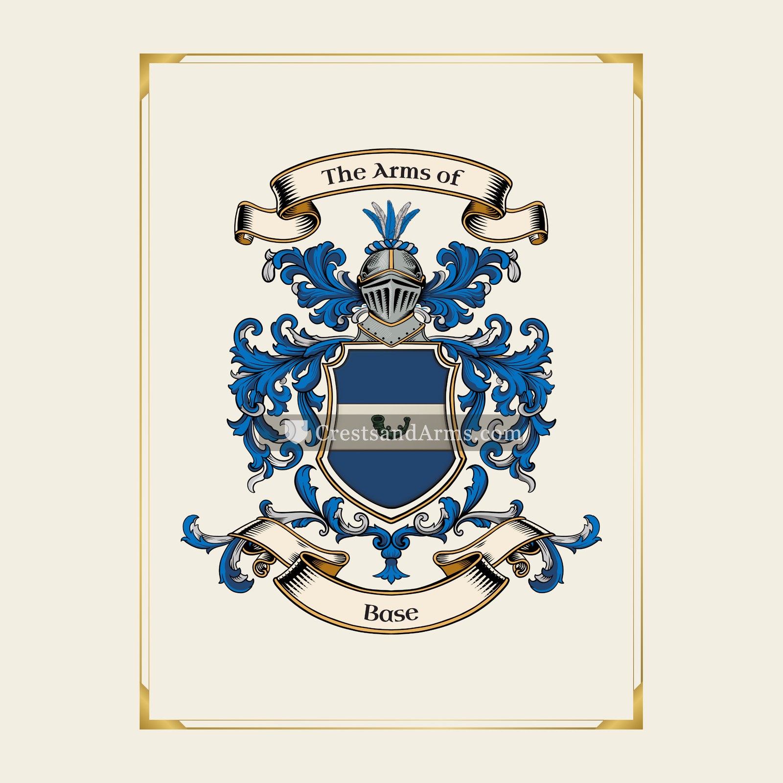 With gold border